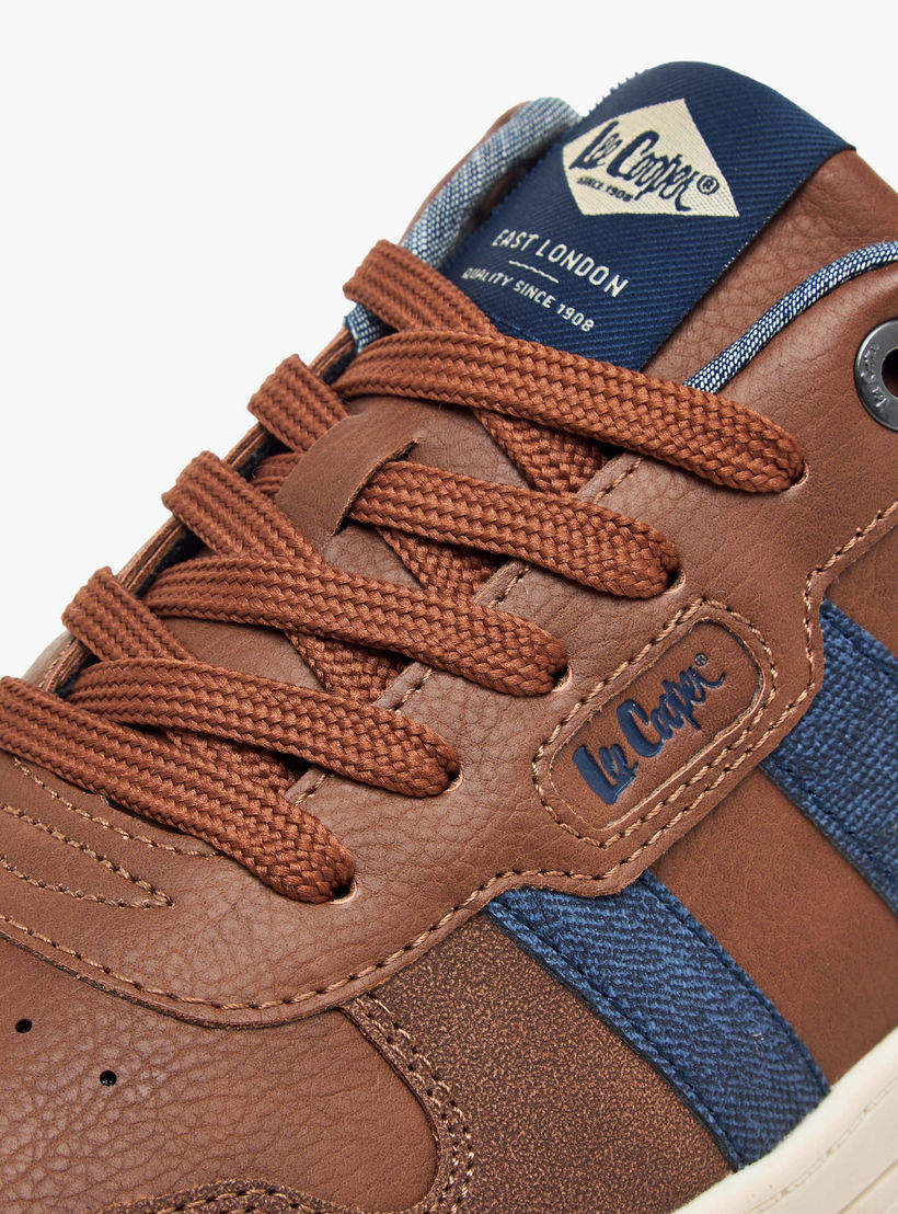 Lee Cooper Men's Panelled Lace-Up Ortholite Ankle Sneakers-men-shoes-sneakers-image-4