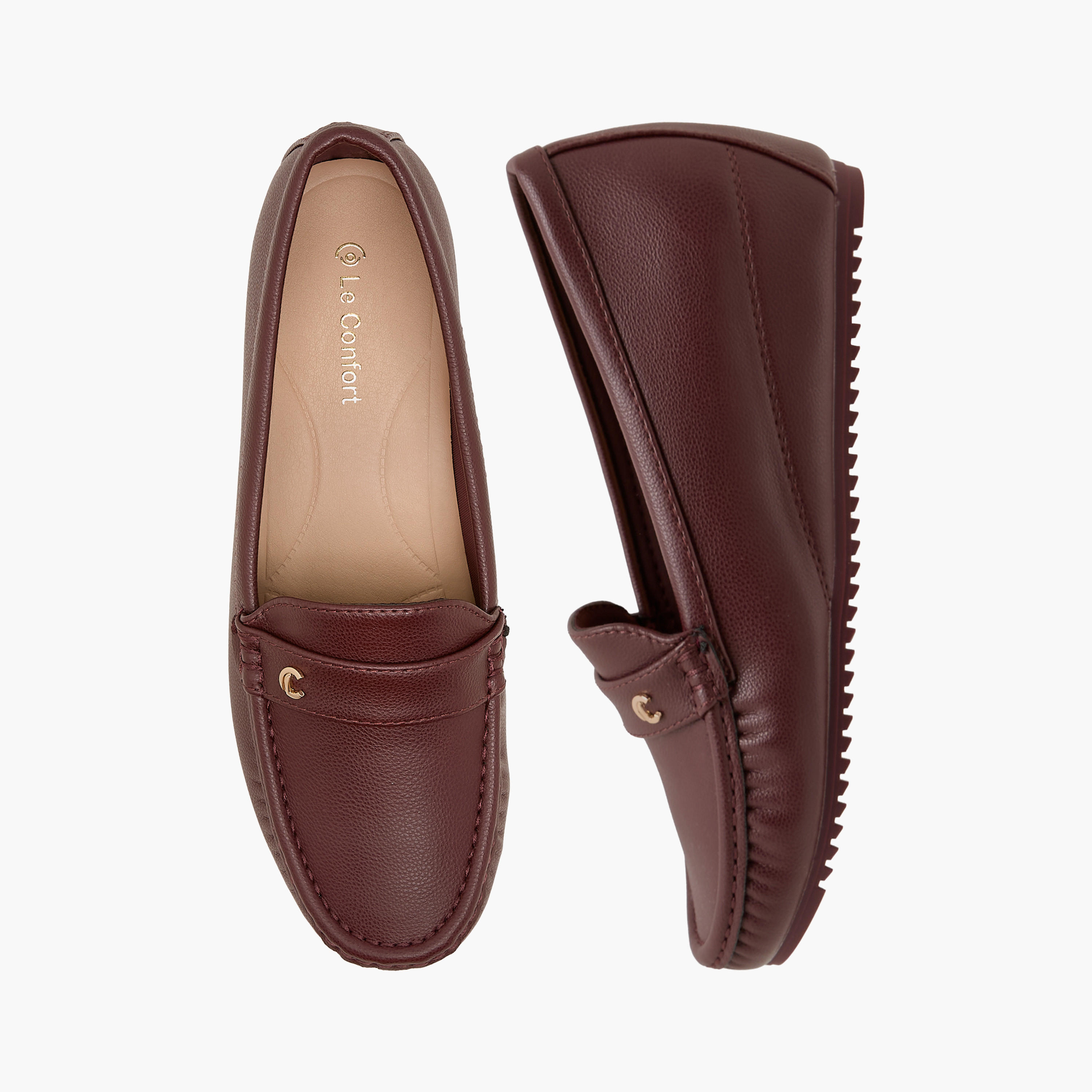 حذاء لوفر جاكار بارز الملمس للنساء من لو كونفورت-women-shoes-loafersandmoccasins-image-1