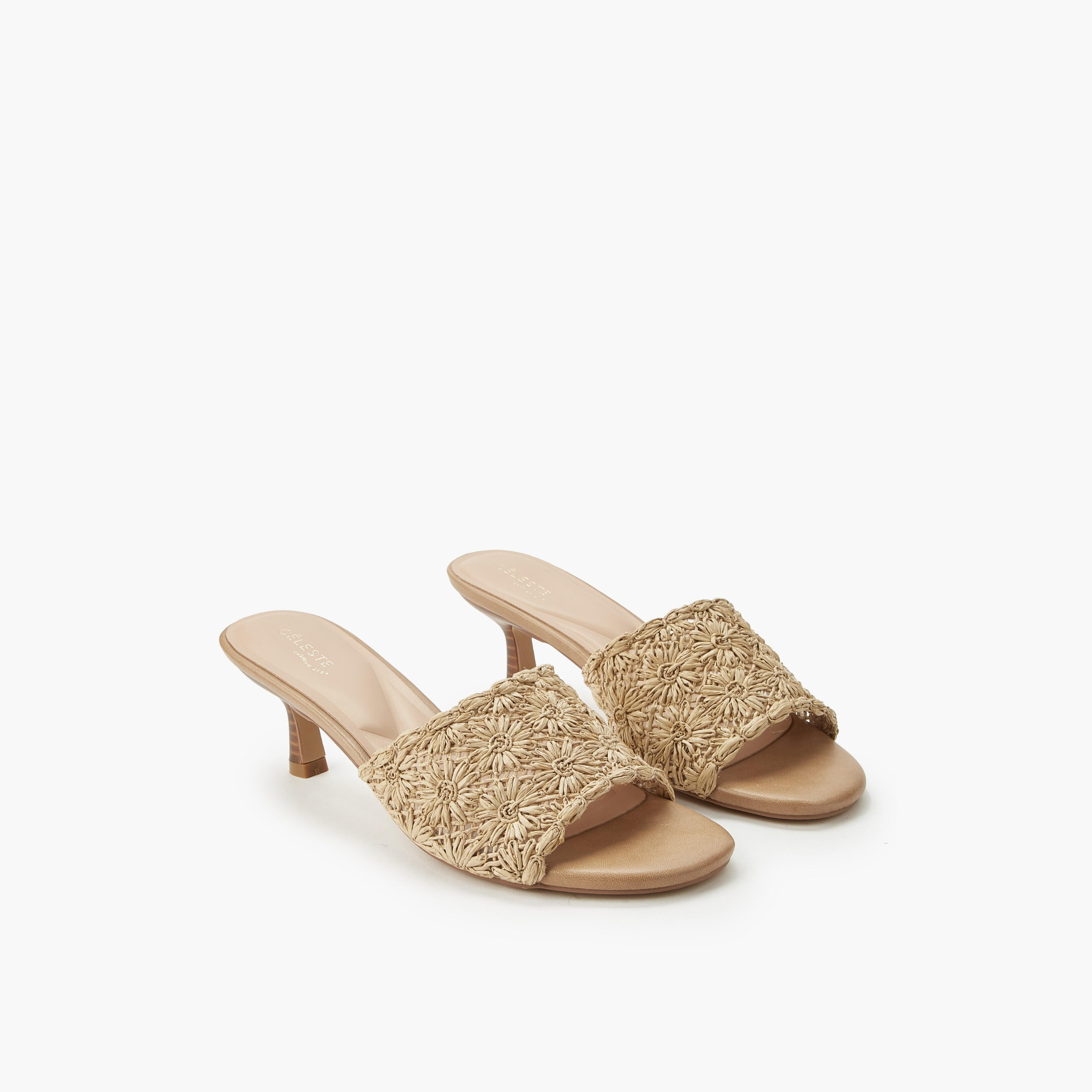 صندل نسائي بكعب كيتن وتصميم ورد من سيليست-women-shoes-sandals-heeled-image-1