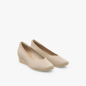 Le Confort Flyknit Textured Slip-On Comfort Ballerina Shoes with Wedge Heels-women-image-1