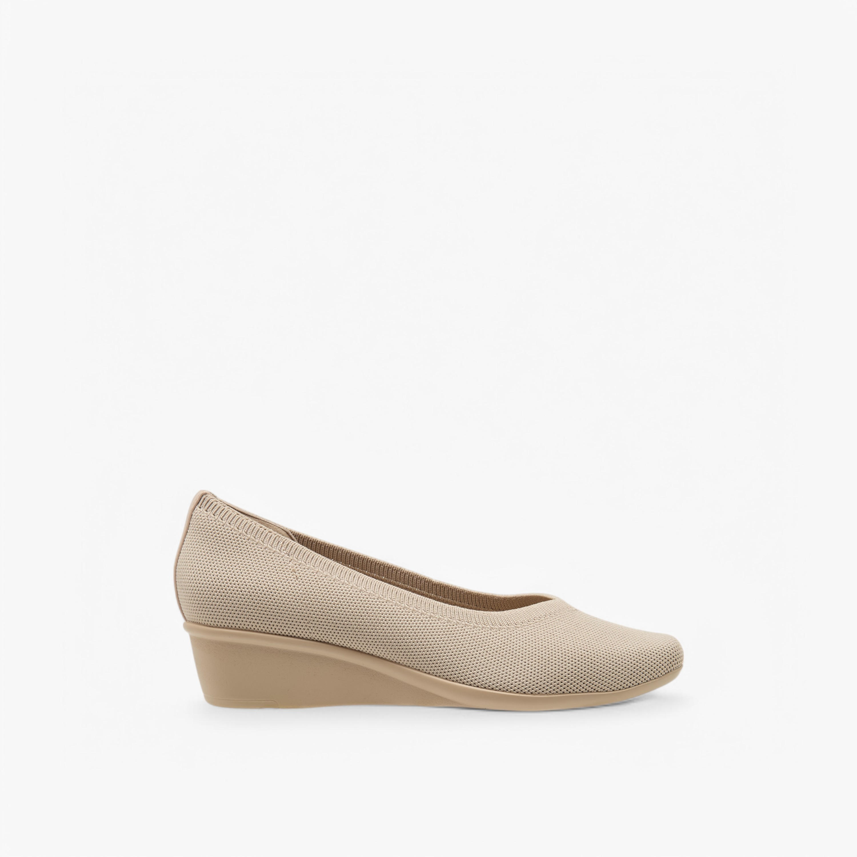 Le Confort Flyknit Textured Slip-On Comfort Ballerina Shoes with Wedge Heels-women-shoes-ballerinas-image-3