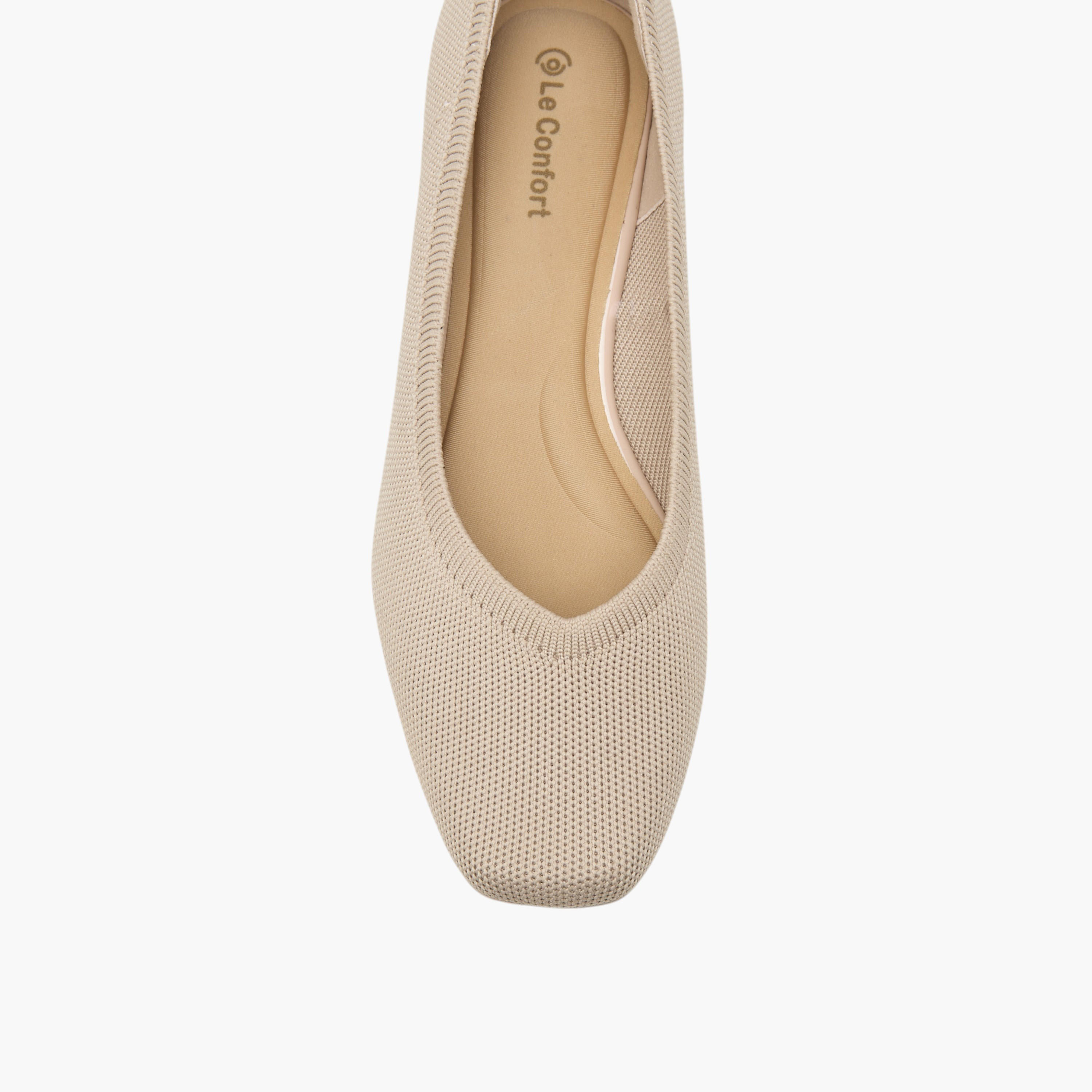 Le Confort Flyknit Textured Slip-On Comfort Ballerina Shoes with Wedge Heels-women-shoes-ballerinas-image-4