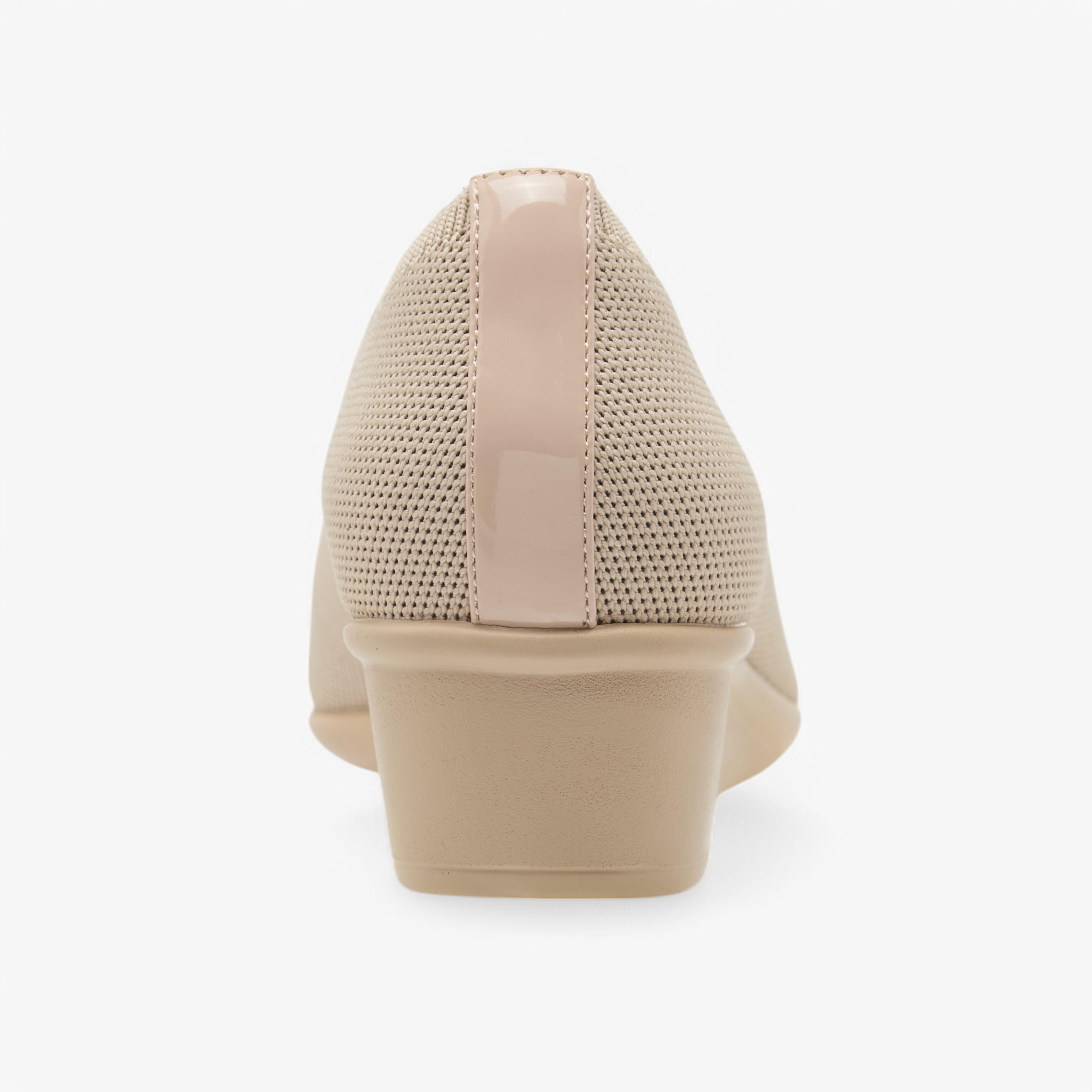 Le Confort Flyknit Textured Slip-On Comfort Ballerina Shoes with Wedge Heels-women-shoes-ballerinas-image-5