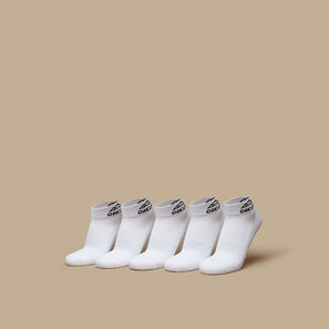 OAKLAN Logo Print Ankle Length Cushioned Sports Socks - Set of 5-men-socks-image-1