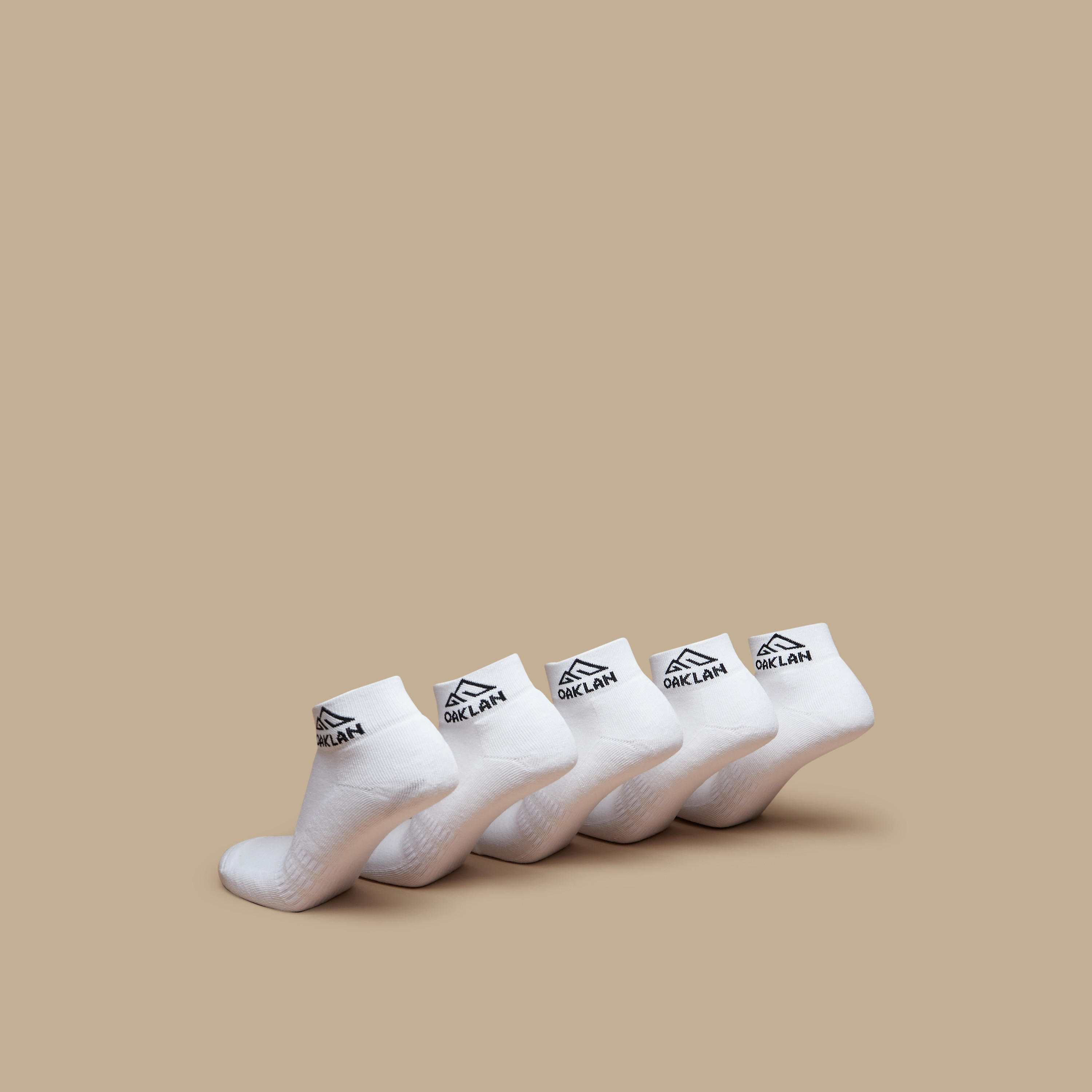 جوارب رياضية مبطنة طول الكاحل بطبعات الشعار من أوكلان - طقم من 5 أزواج-men-socks-image-3