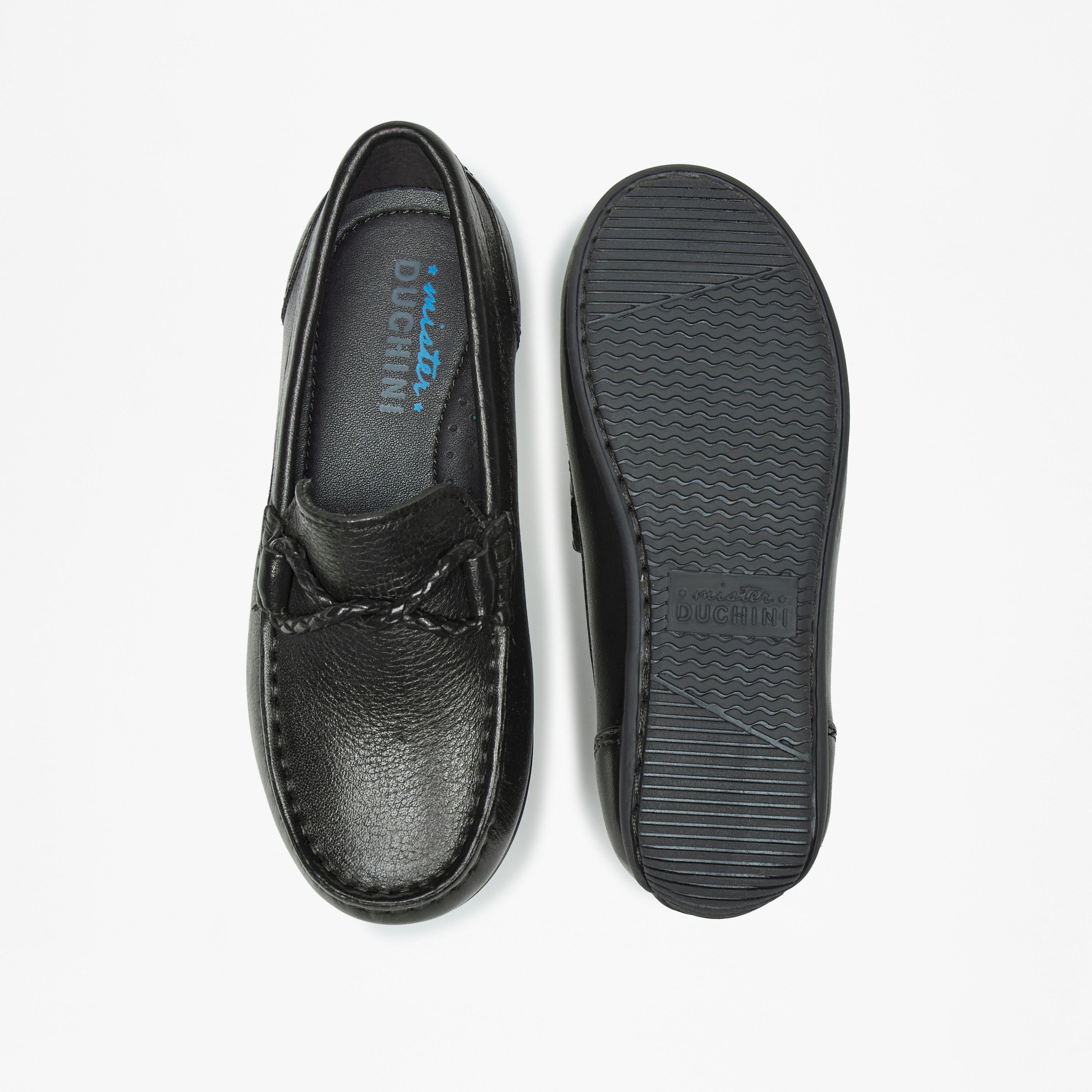 حذاء موكاسين بارز الملمس سادة سهل الارتداء من مستر دوتشيني-boys-shoes-loafers-image-4
