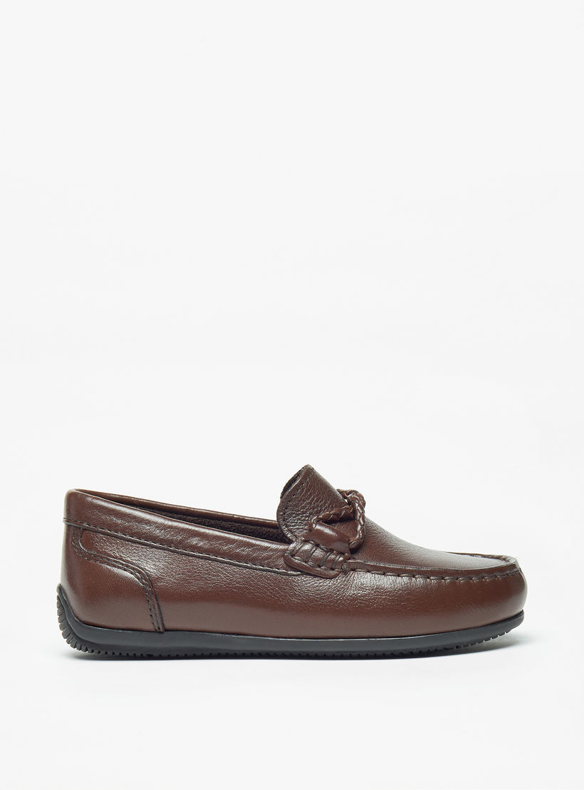 حذاء موكاسين بارز الملمس سادة سهل الارتداء من مستر دوتشيني-boys-shoes-loafers-image-3