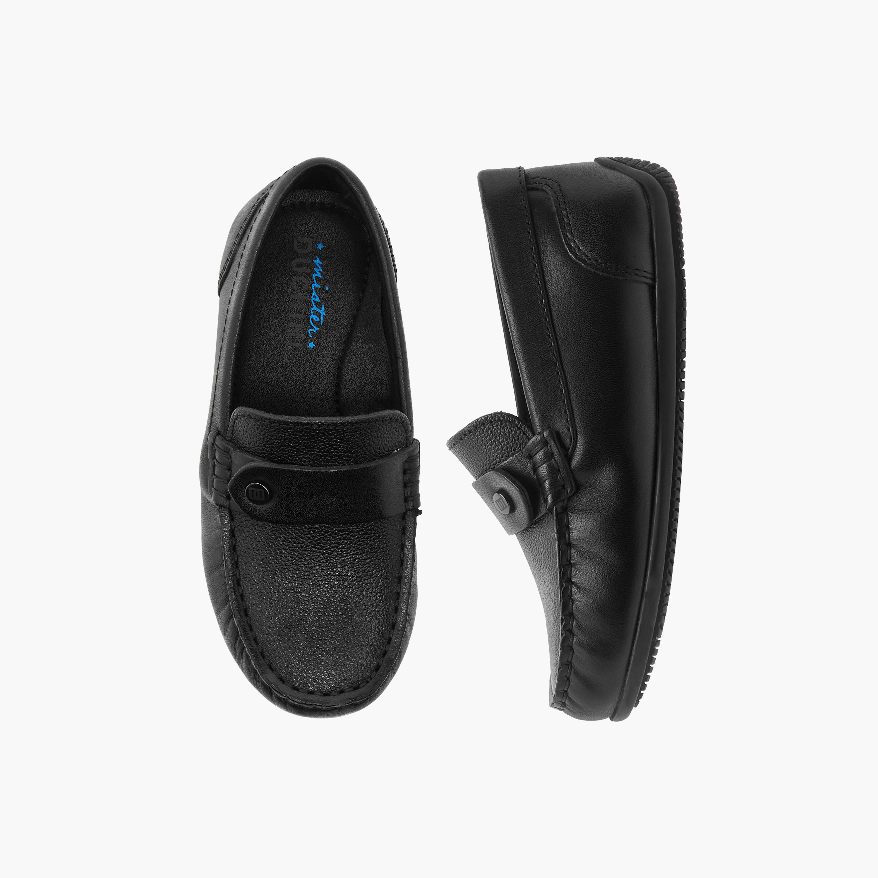 حذاء موكاسين سهل الارتداء وبارز الملمس من مستر دوتشيني-boys-shoes-loafers-image-1