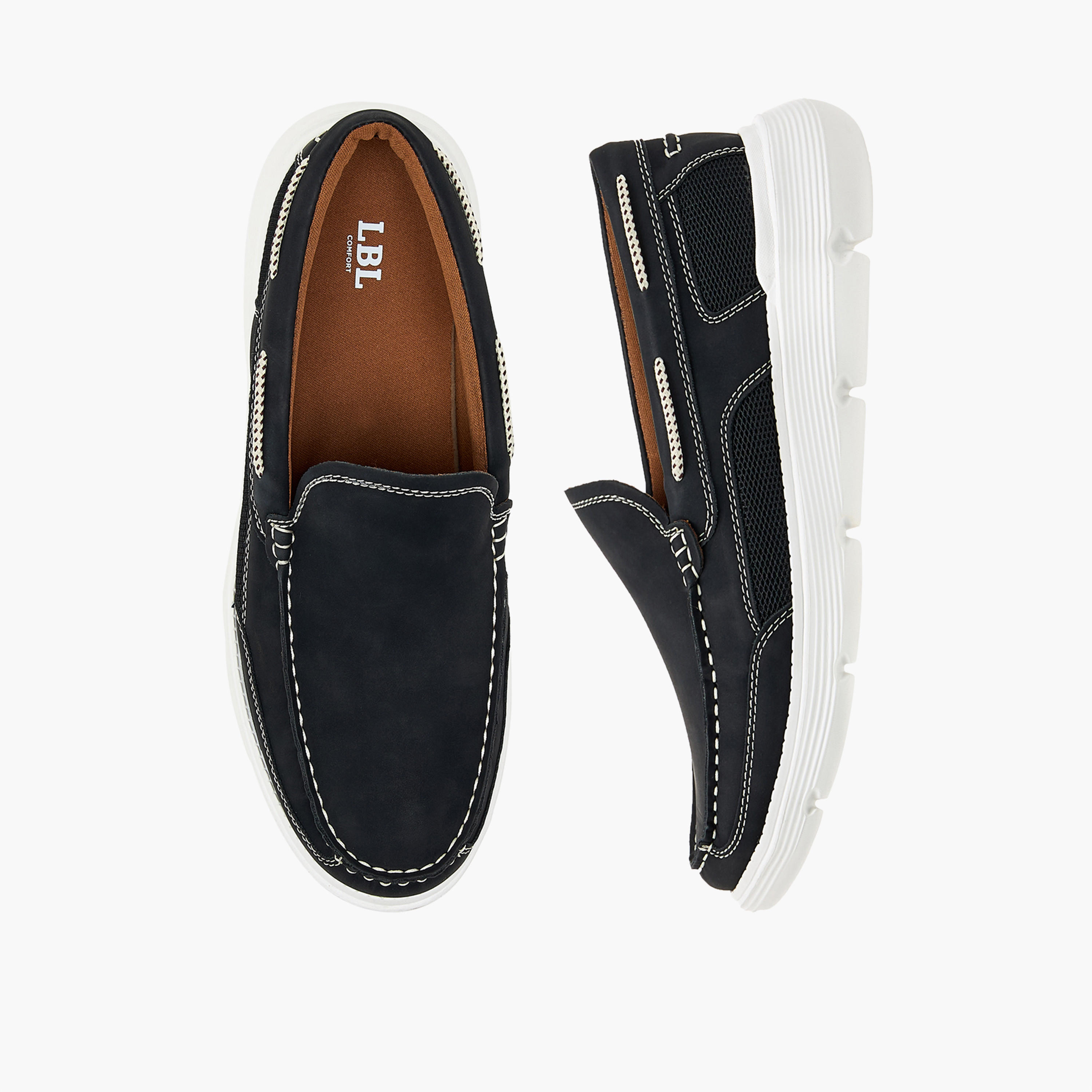 LBL by Shoexpress Textured Slip-On Moccasins-men-shoes-loafersandmoccasins-image-1