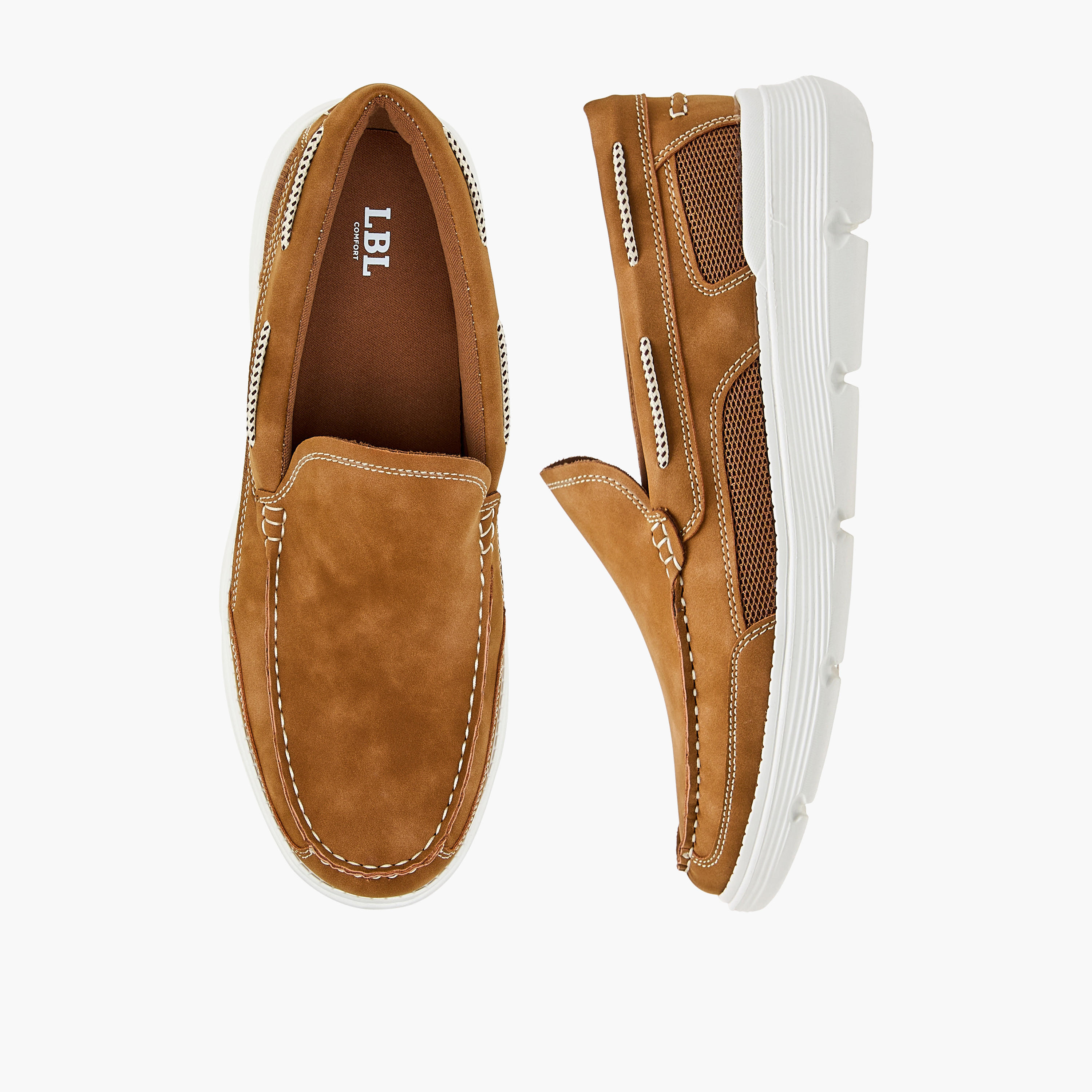 حذاء موكاسين سهل الارتداء بارز الملمس من إل بي إل من شو إكسبرس-men-shoes-loafersandmoccasins-image-1