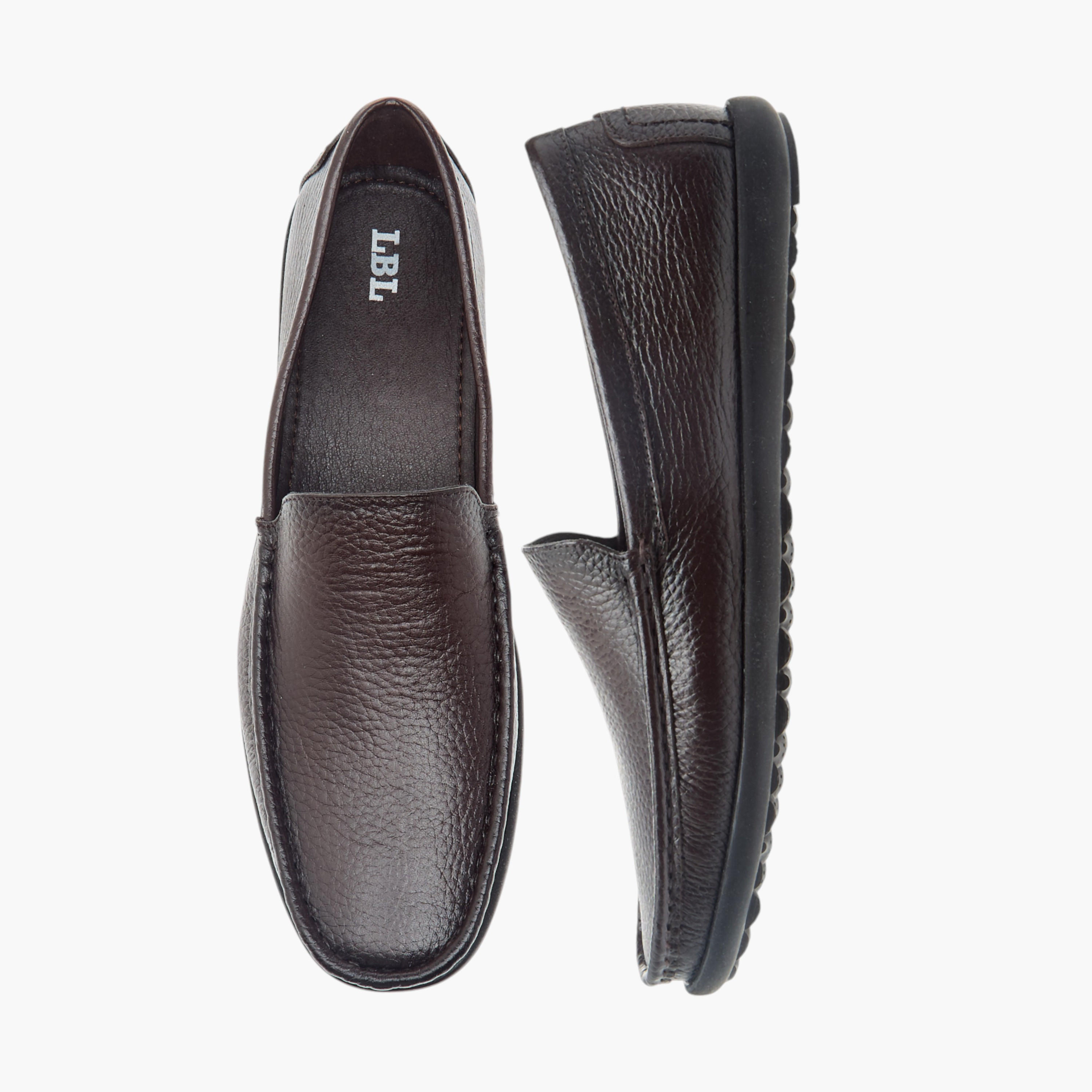 LBL by Shoexpress Textured Slip-On Moccasins-men-shoes-formalshoes-image-1