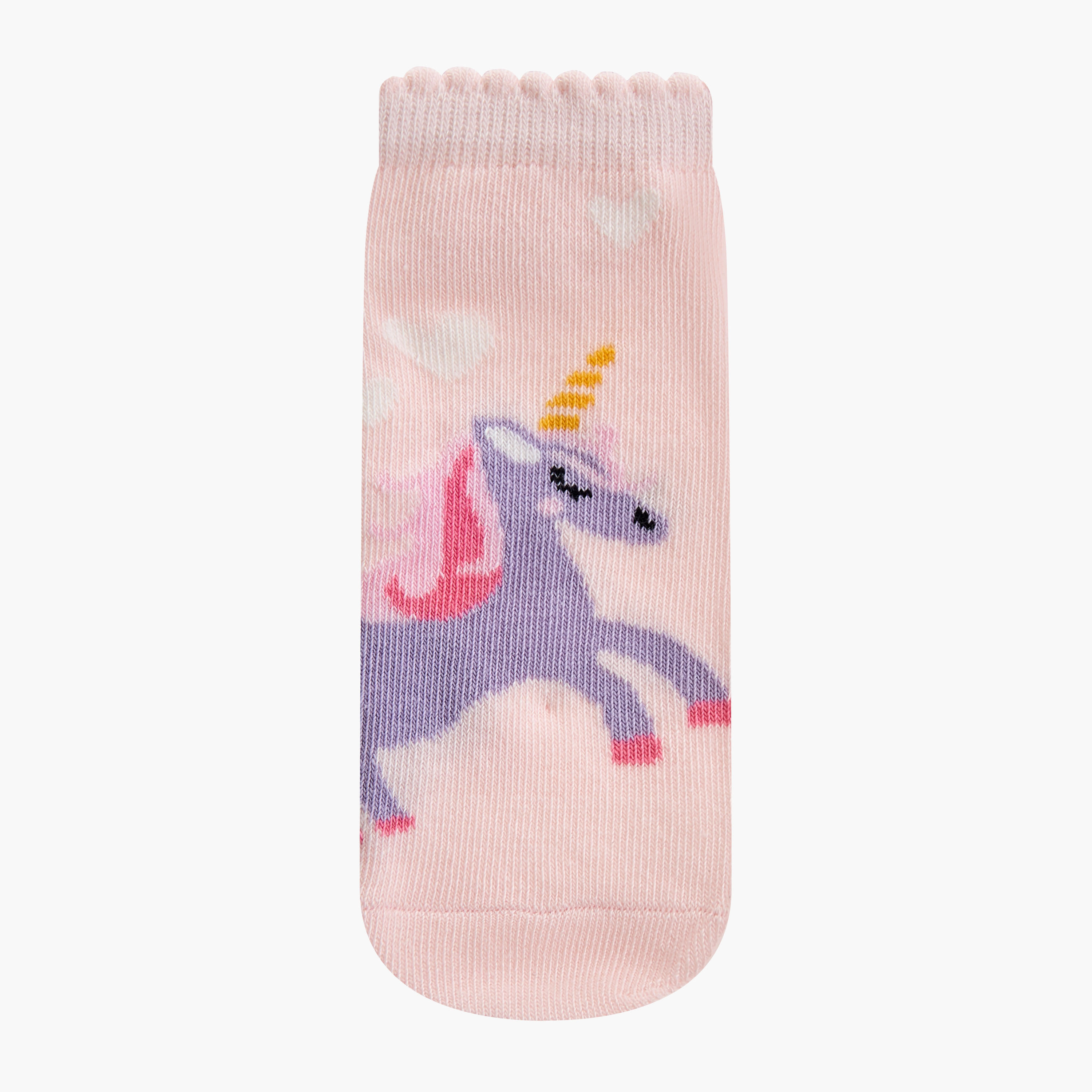 Little Missy Printed Ankle Length Non Terry Socks - Set of 5-girls-accessories-socks-image-2