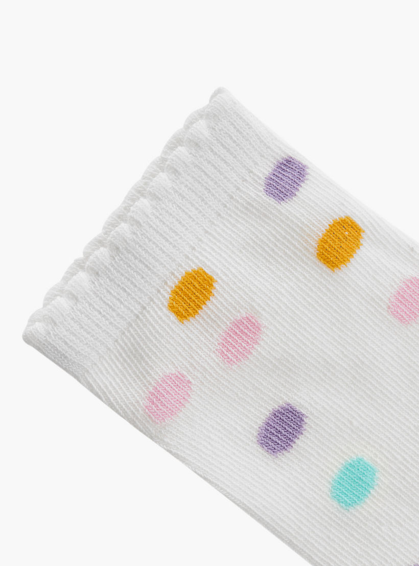 Little Missy Printed Ankle Length Non Terry Socks - Set of 5-girls-accessories-socks-image-5