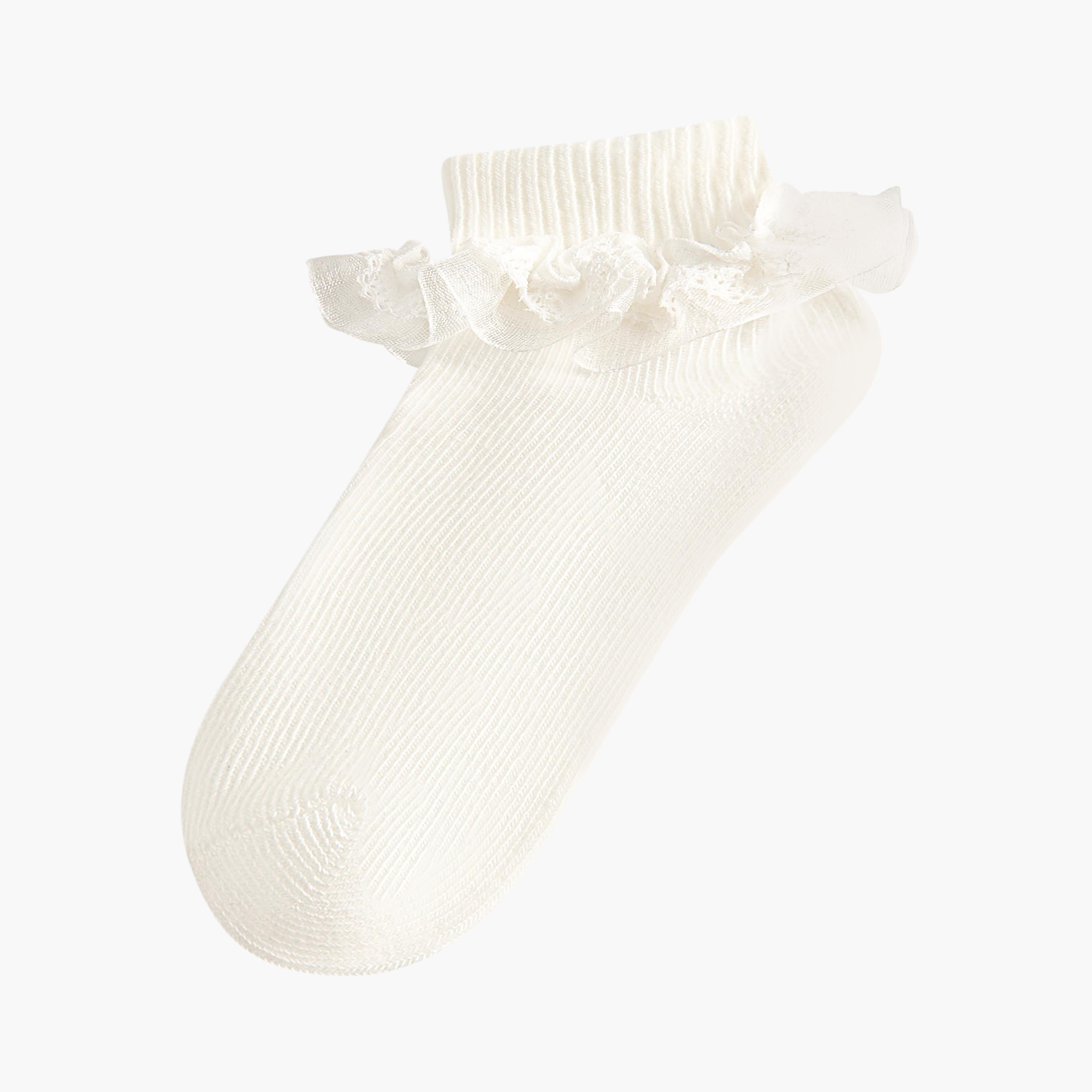 Pack of 2 Barefeet Baby Girls Socks Ankle Length Ruffle Detail-baby-girls-accessories-socks-image-2