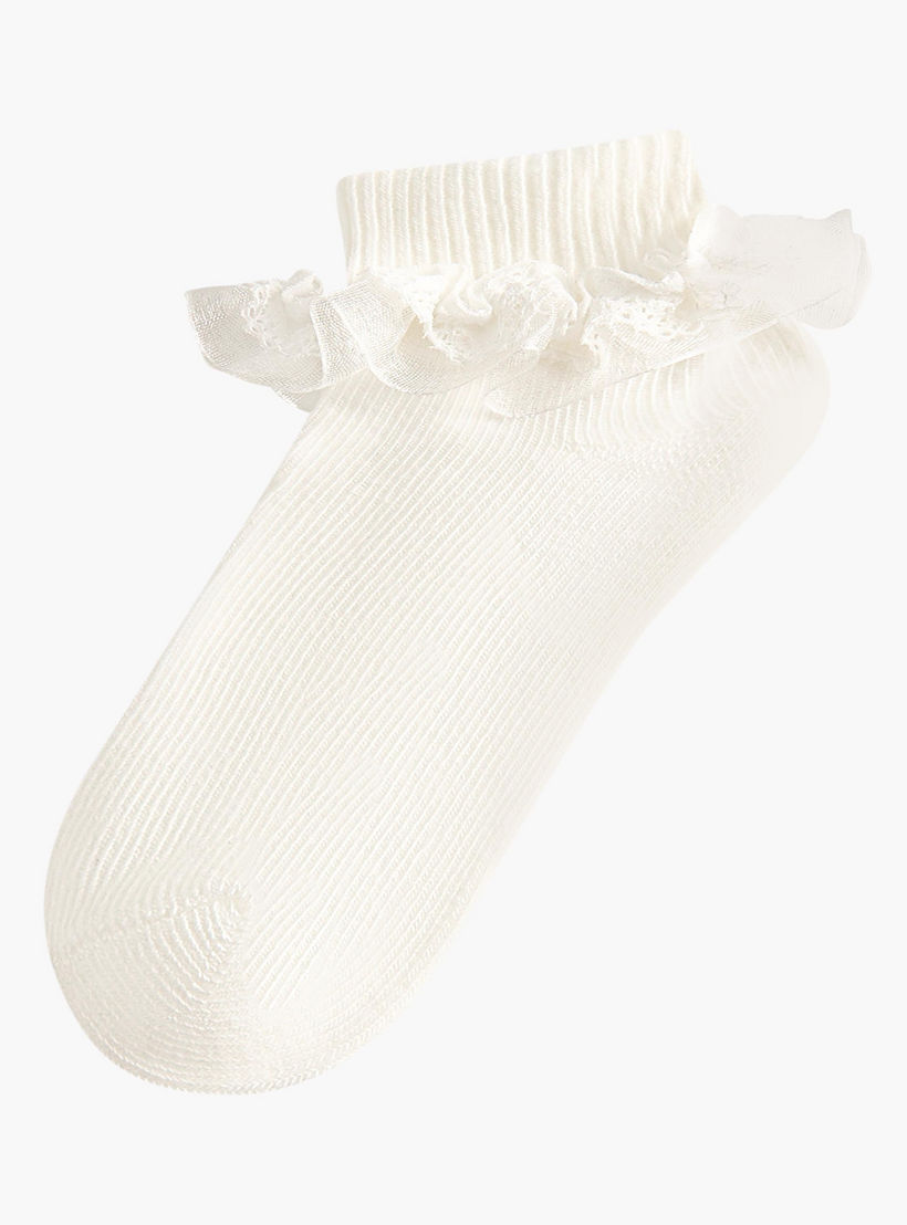 Pack of 2 Barefeet Baby Girls Socks Ankle Length Ruffle Detail-baby-girls-accessories-socks-image-2
