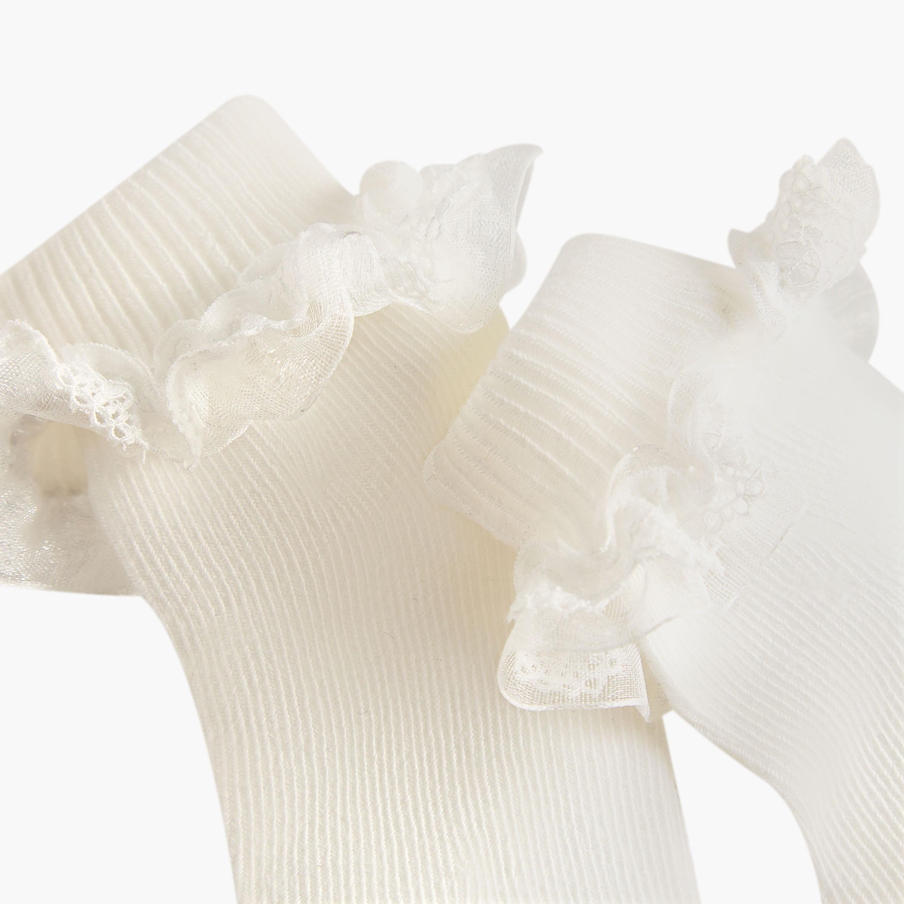 Pack of 2 Barefeet Baby Girls Socks Ankle Length Ruffle Detail-baby-girls-accessories-socks-image-4