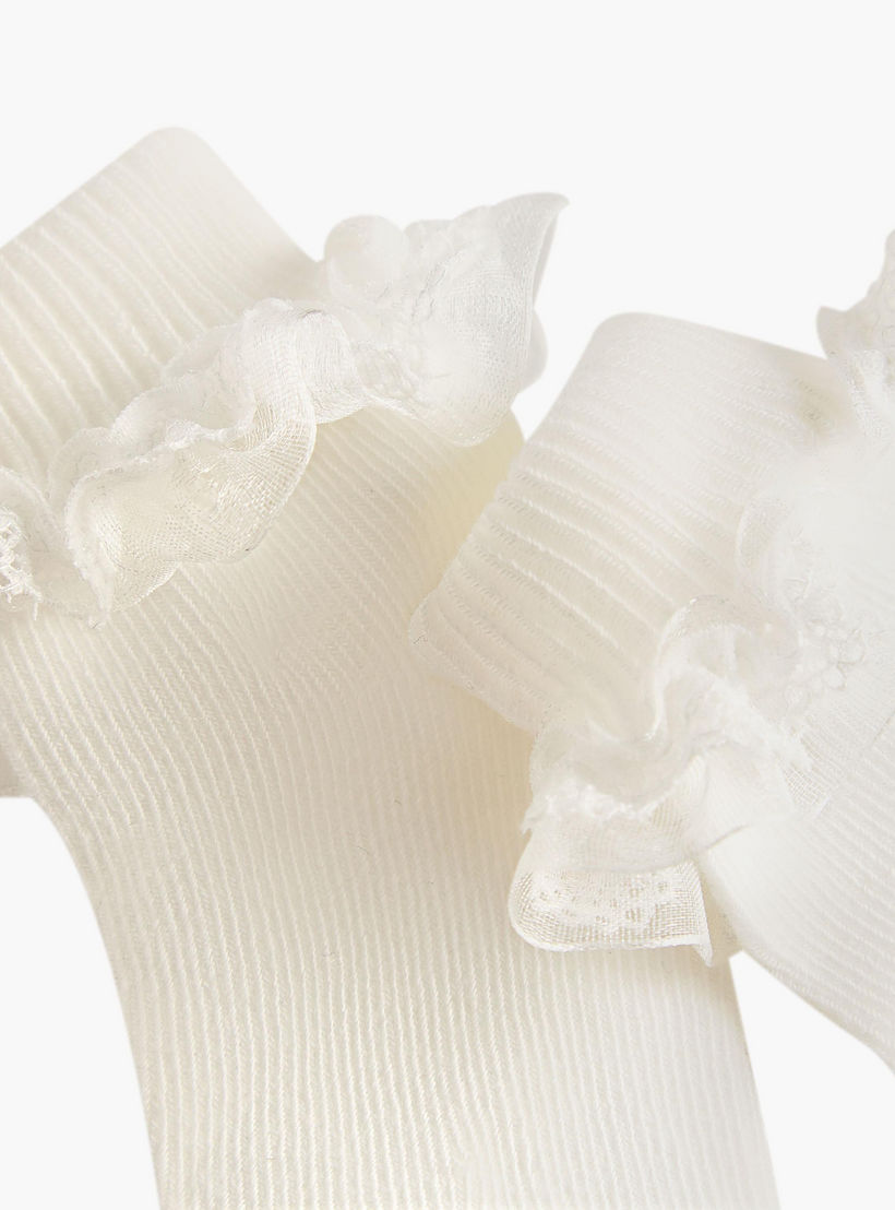 Pack of 2 Barefeet Baby Girls Socks Ankle Length Ruffle Detail-baby-girls-accessories-socks-image-4
