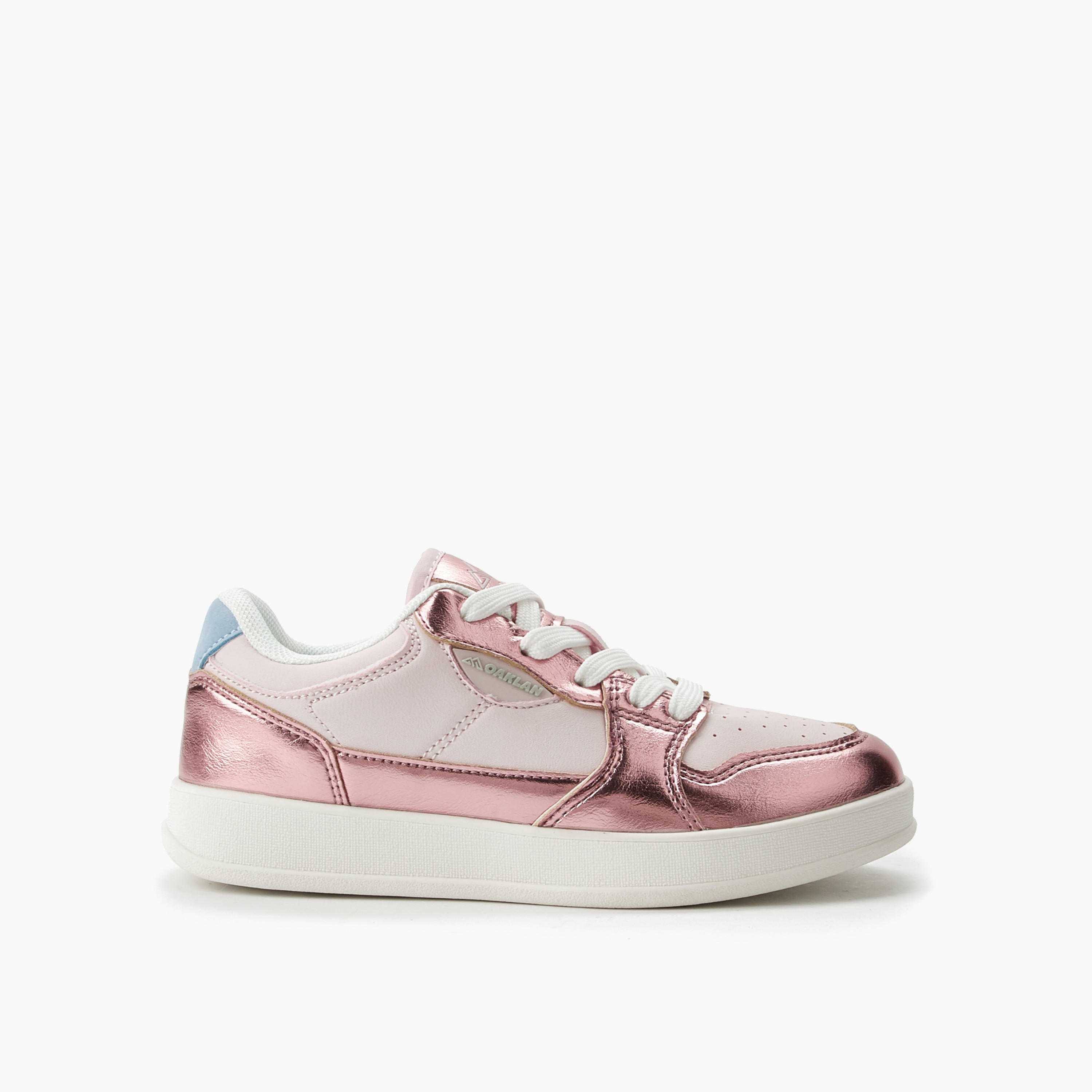 Oaklan by Shoexpress Girls Colourblock Lace-Up Ankle Sneakers-girls-shoes-sneakers-image-3