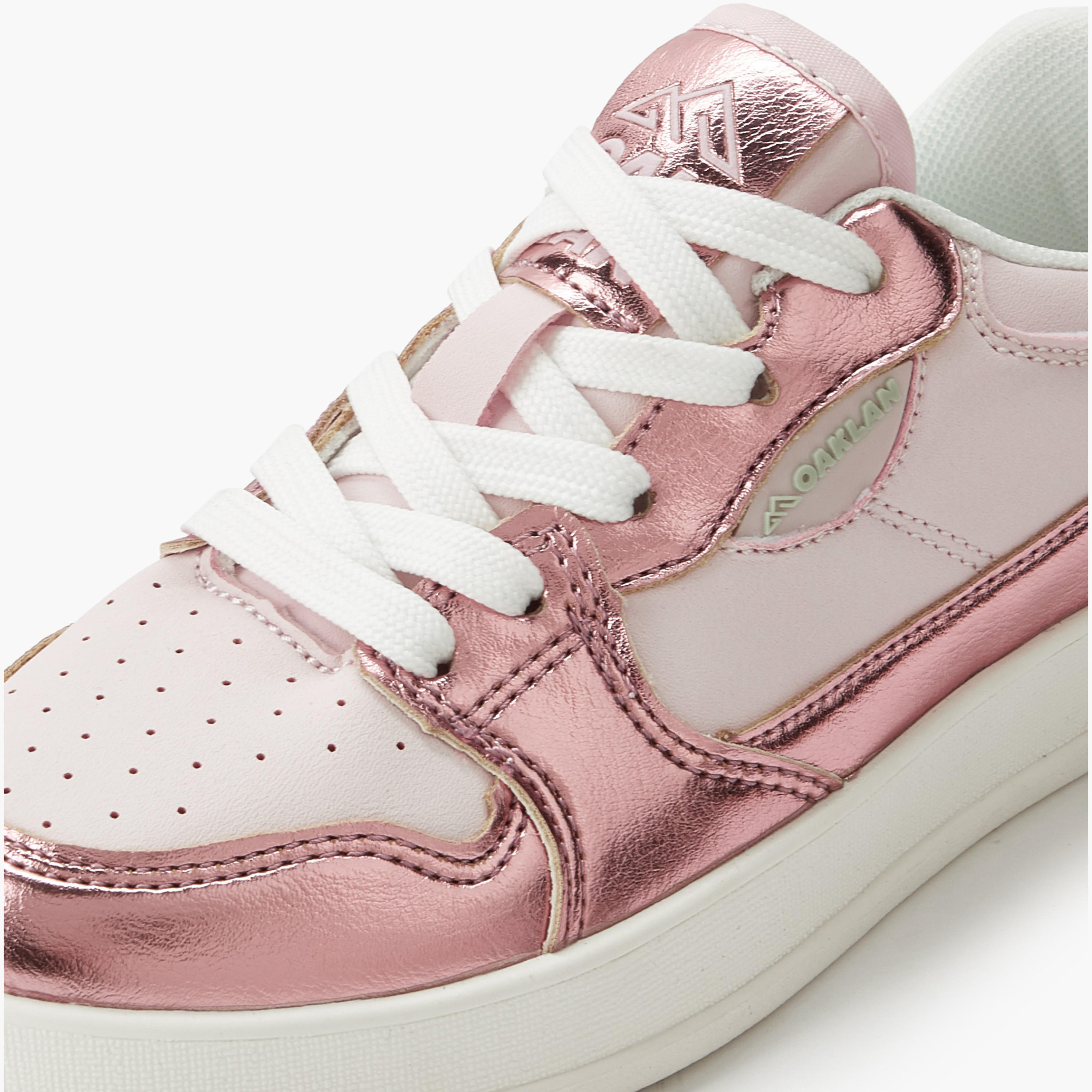Oaklan by Shoexpress Girls Colourblock Lace-Up Ankle Sneakers-girls-shoes-sneakers-image-4