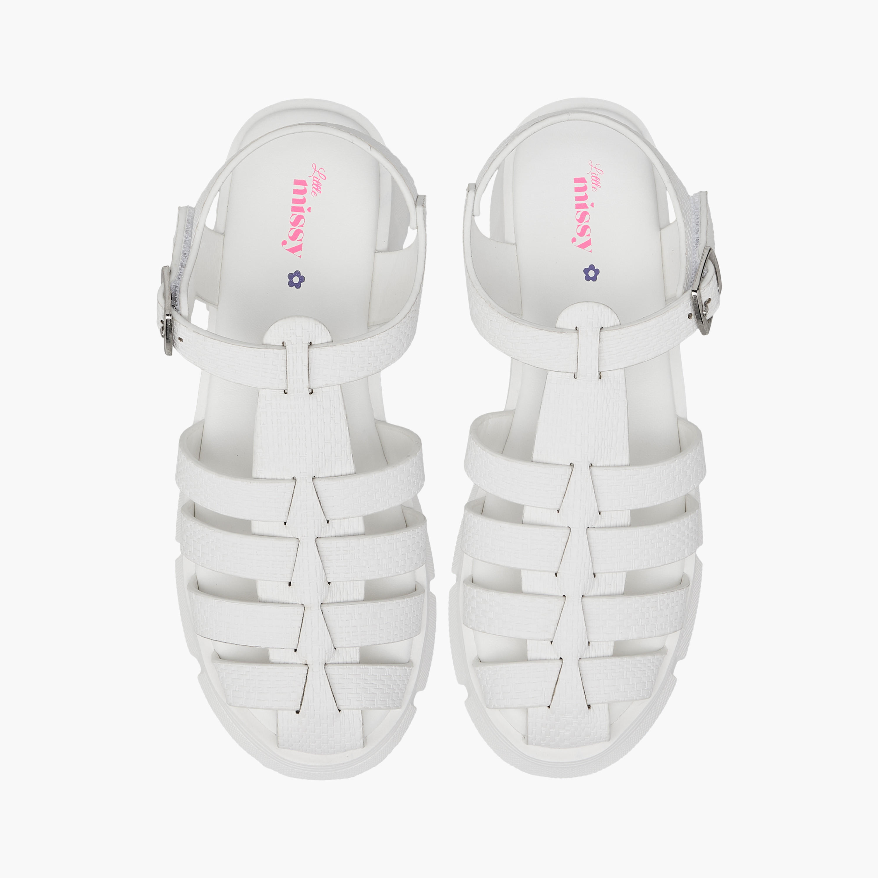 Little Missy Strappy Flatform Sandals with Hook and Loop Closure-girls-shoes-sandals-image-1