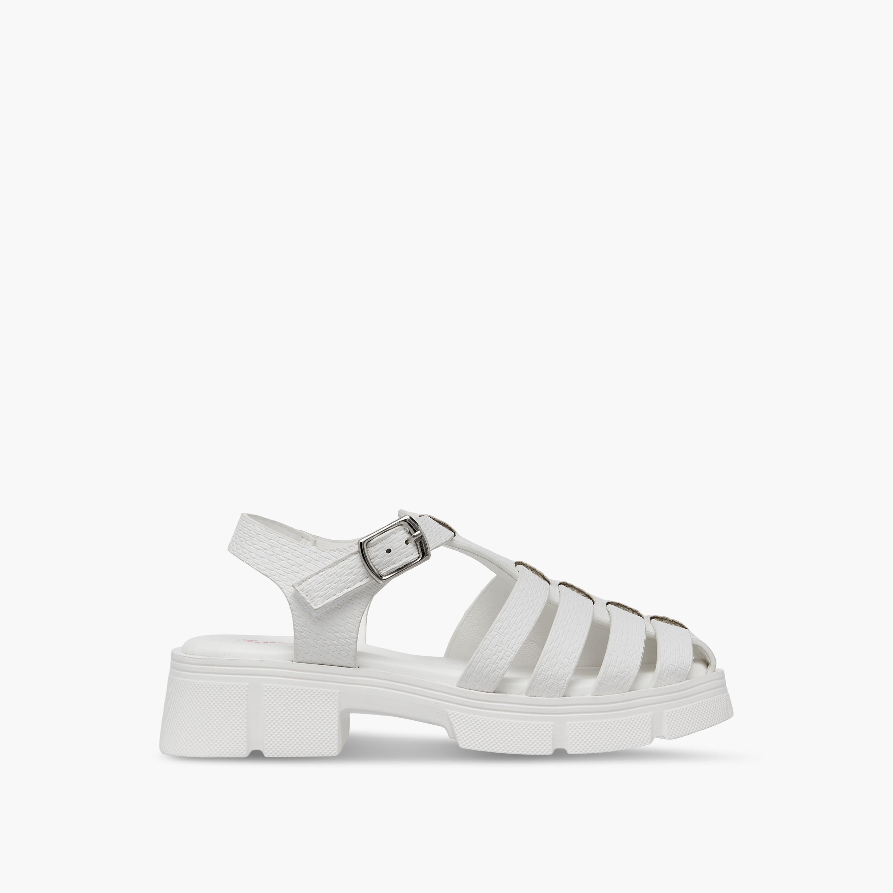 Little Missy Strappy Flatform Sandals with Hook and Loop Closure-girls-shoes-sandals-image-2