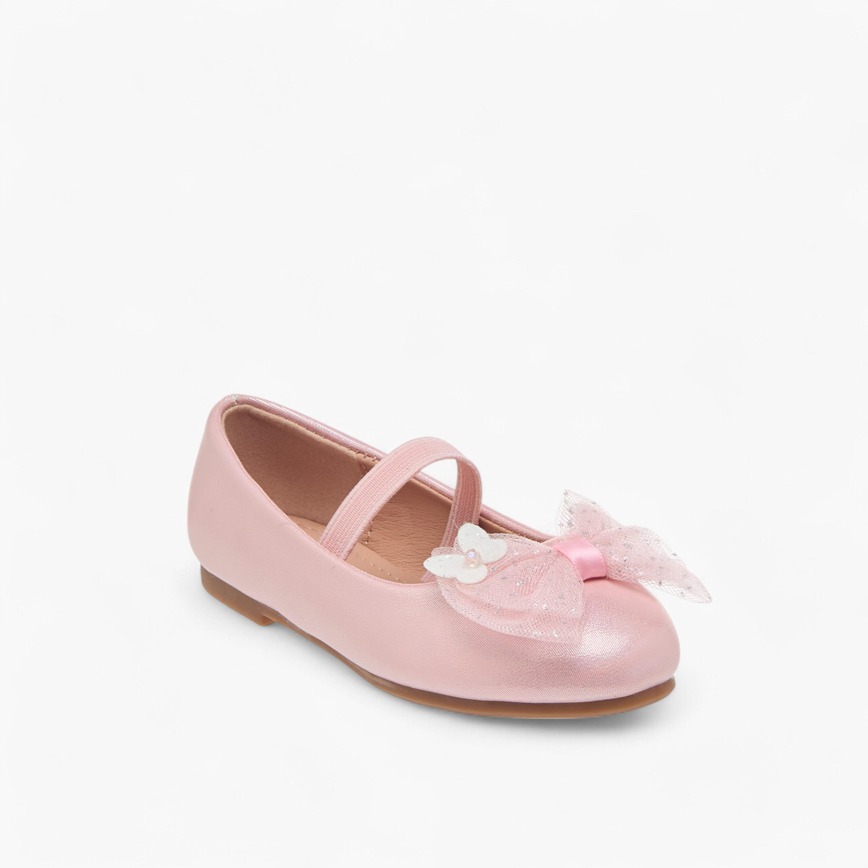Flora Bella Bow Detail Ballerinas with Elastic Closure-girls-shoes-ballerinas-image-2