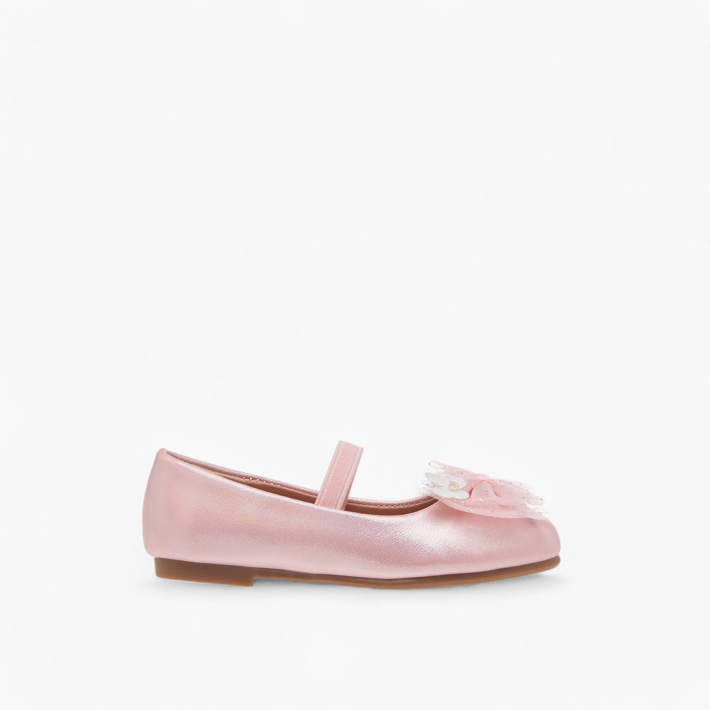 Flora Bella Bow Detail Ballerinas with Elastic Closure-girls-shoes-ballerinas-image-3