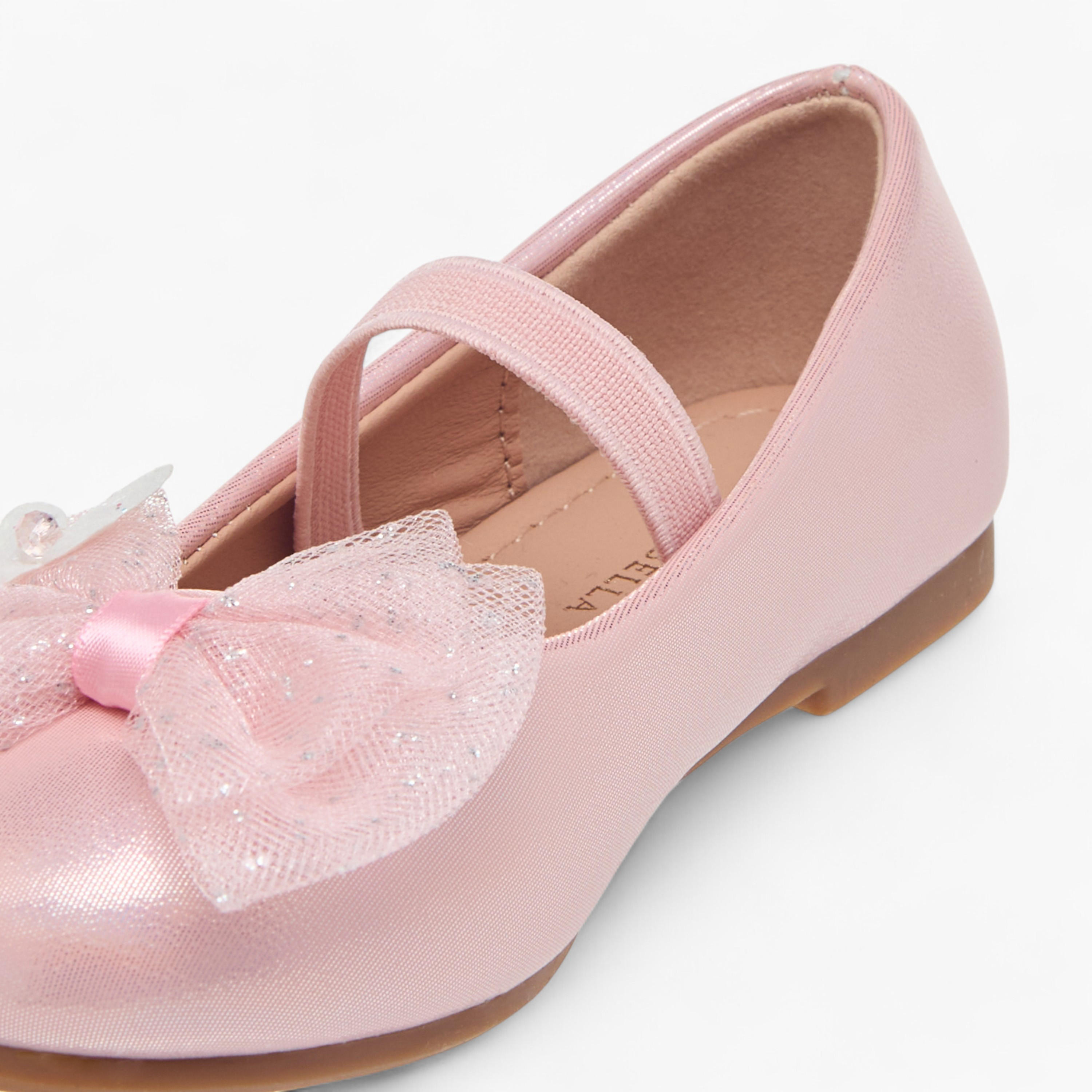 Flora Bella Bow Detail Ballerinas with Elastic Closure-girls-shoes-ballerinas-image-6