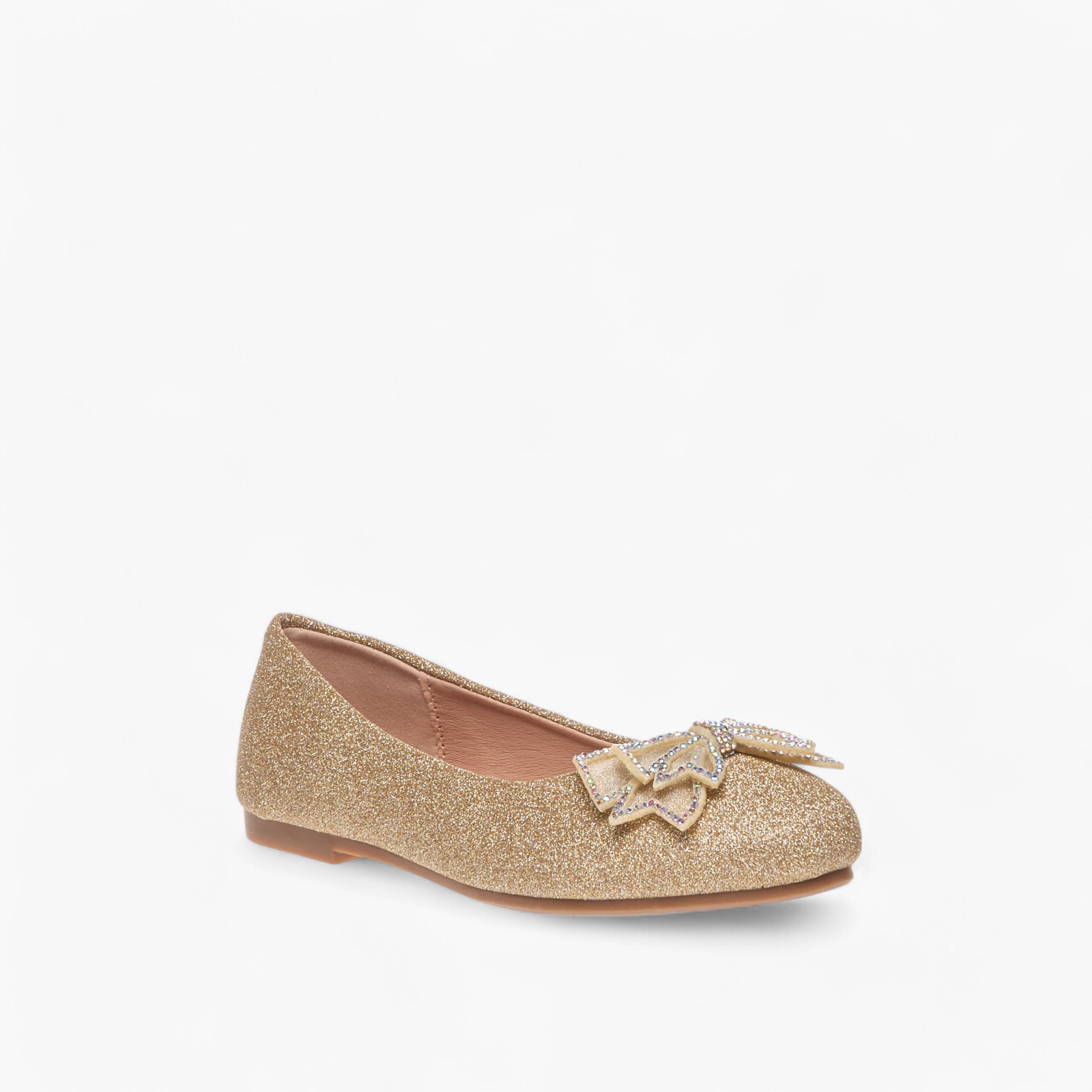 Flora Bella Bow Embellished Slip-On Ballerina Shoes-girls-shoes-ballerinas-image-2