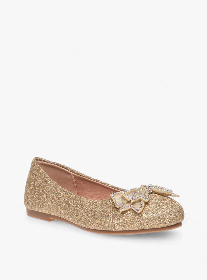Flora Bella Bow Embellished Slip-On Ballerina Shoes-girls-shoes-ballerinas-image-2
