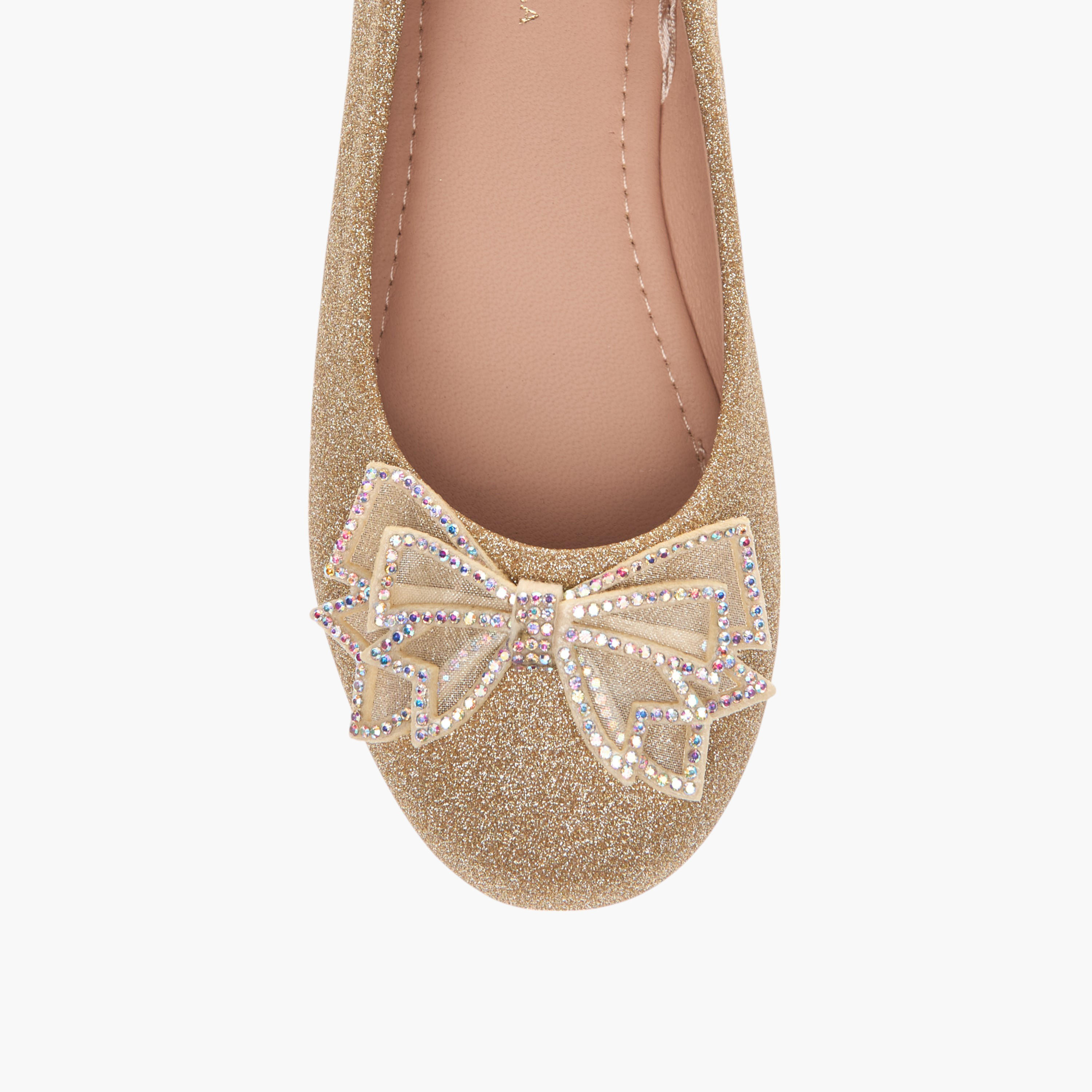 Flora Bella Bow Embellished Slip-On Ballerina Shoes-girls-shoes-ballerinas-image-4