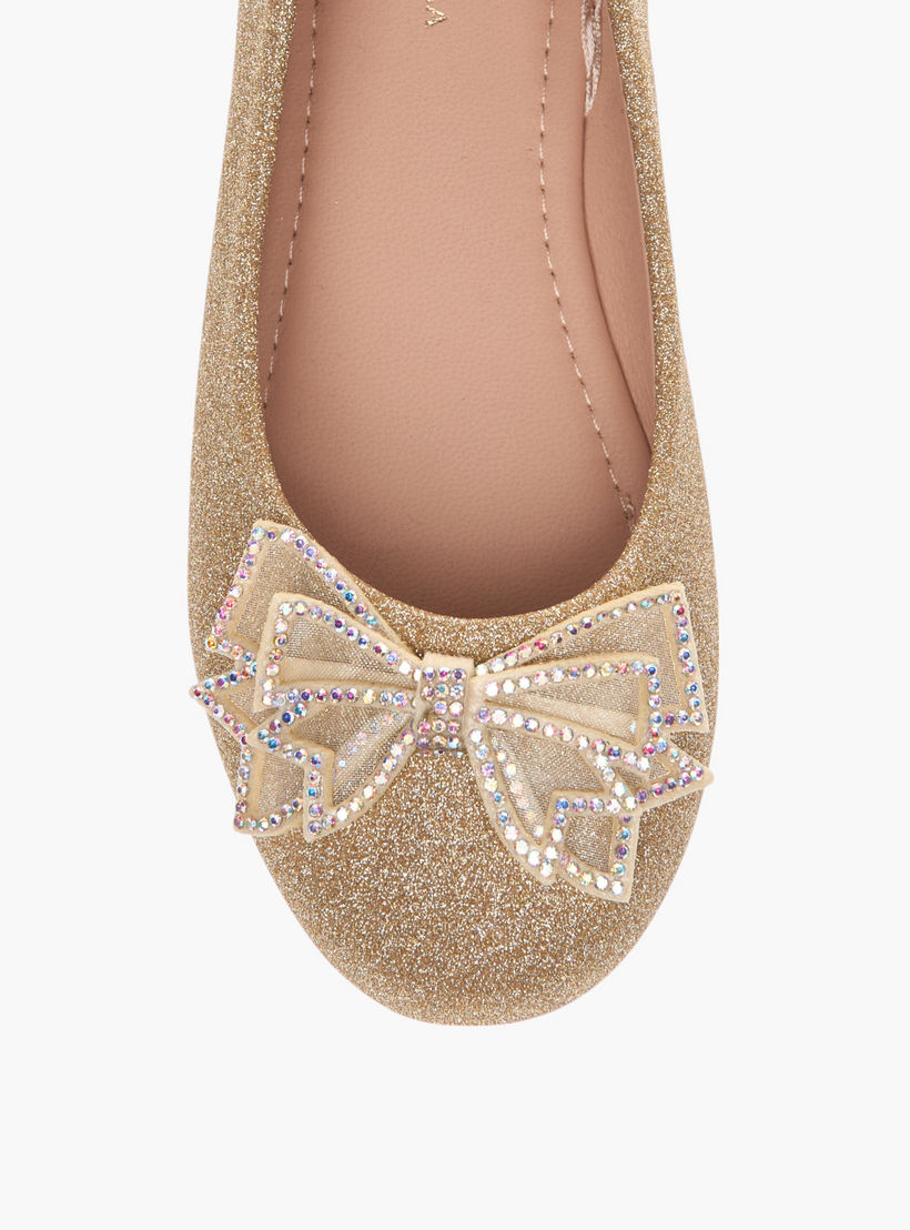 Flora Bella Bow Embellished Slip-On Ballerina Shoes-girls-shoes-ballerinas-image-4