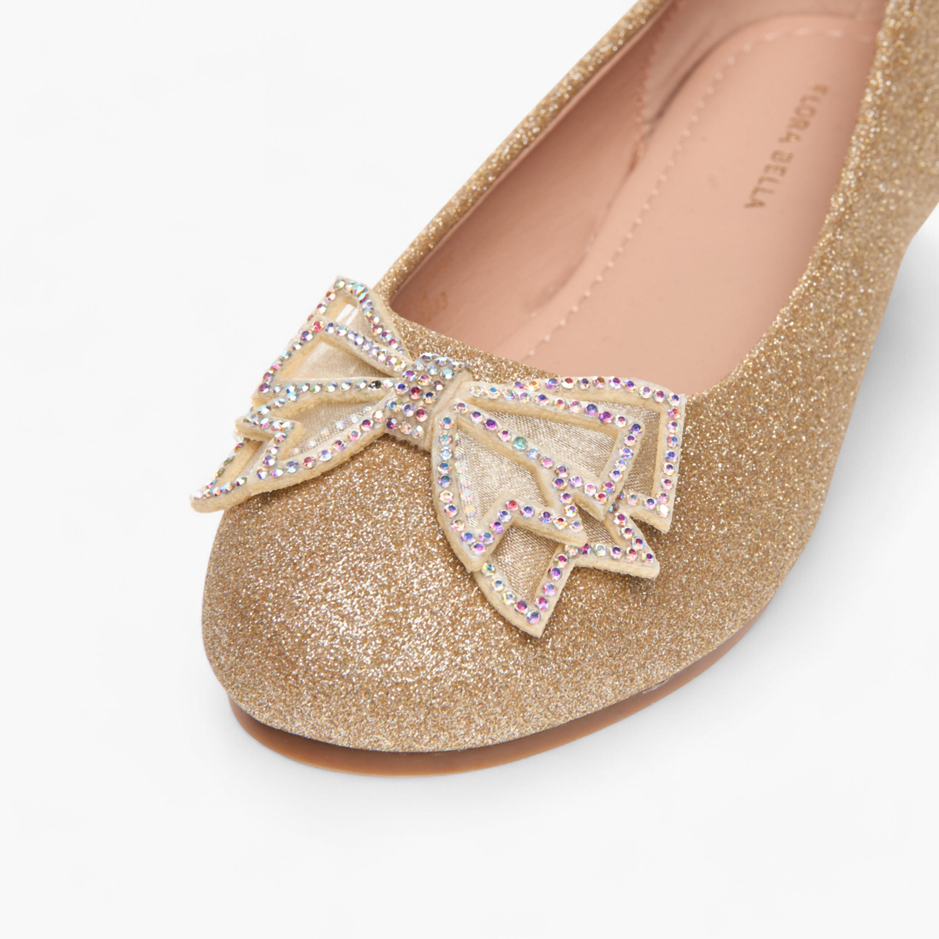 Flora Bella Bow Embellished Slip-On Ballerina Shoes-girls-shoes-ballerinas-image-5