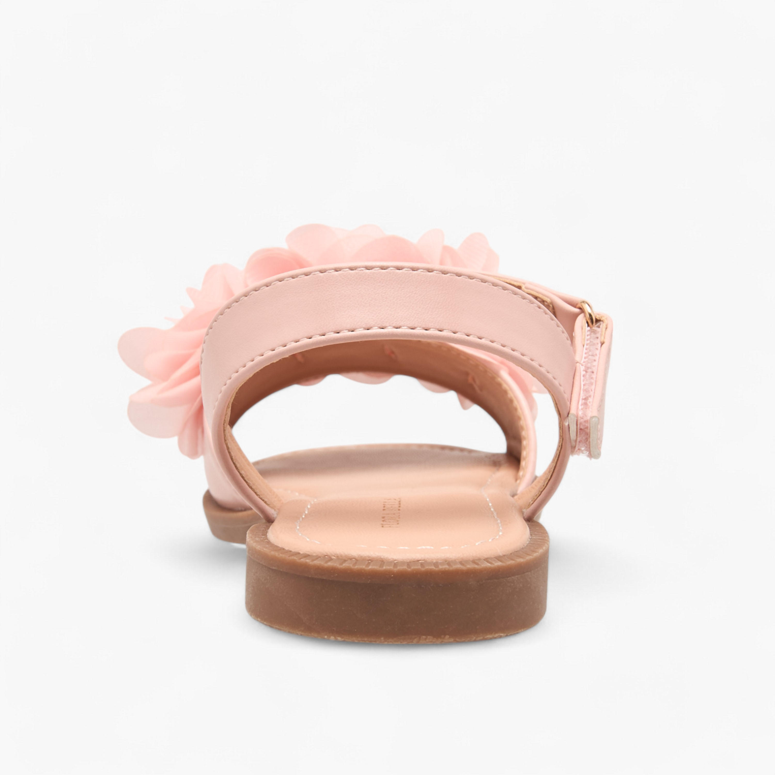 Flora Bella Floral Accent Strap Sandals with Hook and Loop Closure-girls-shoes-sandals-image-4