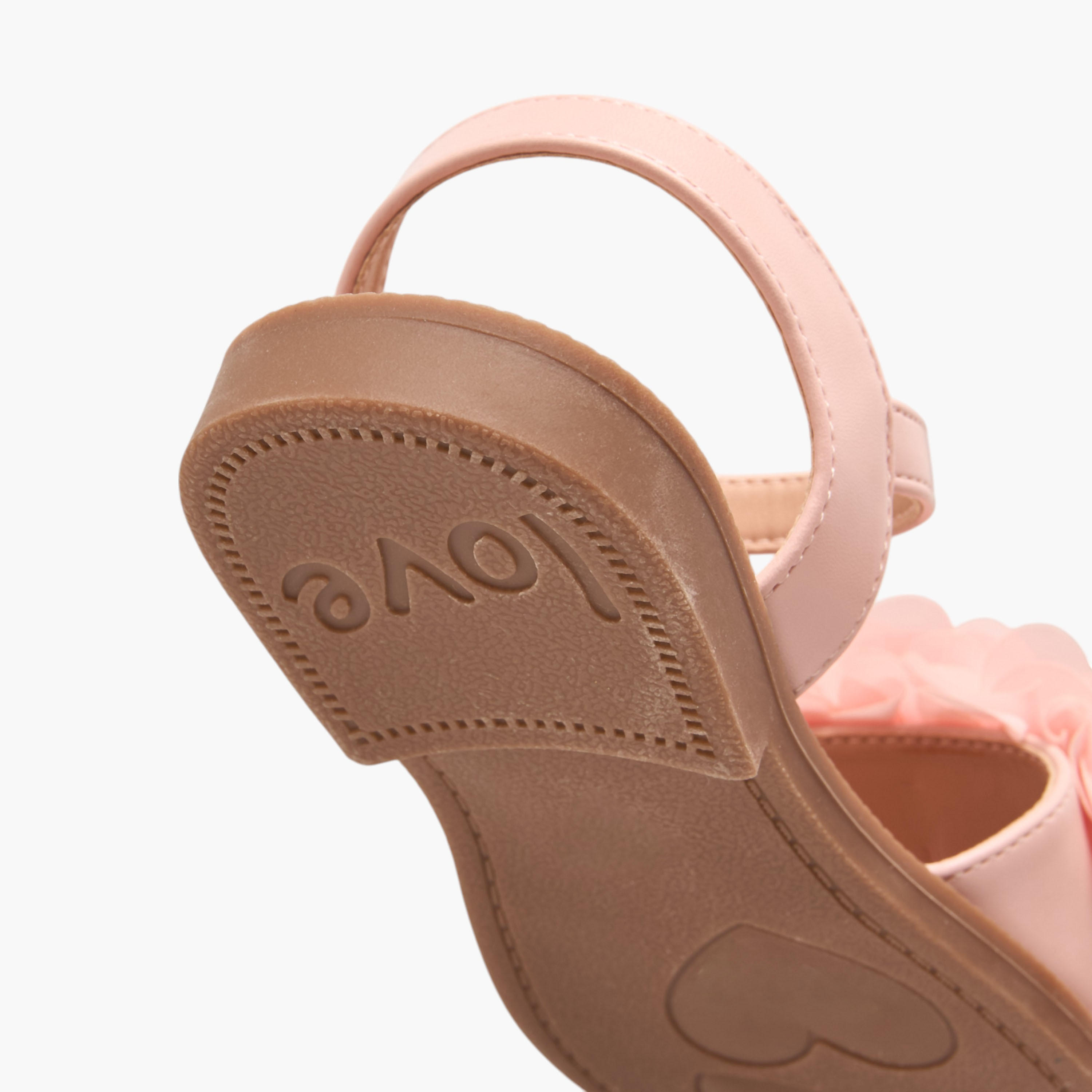 Flora Bella Floral Accent Strap Sandals with Hook and Loop Closure-girls-shoes-sandals-image-5