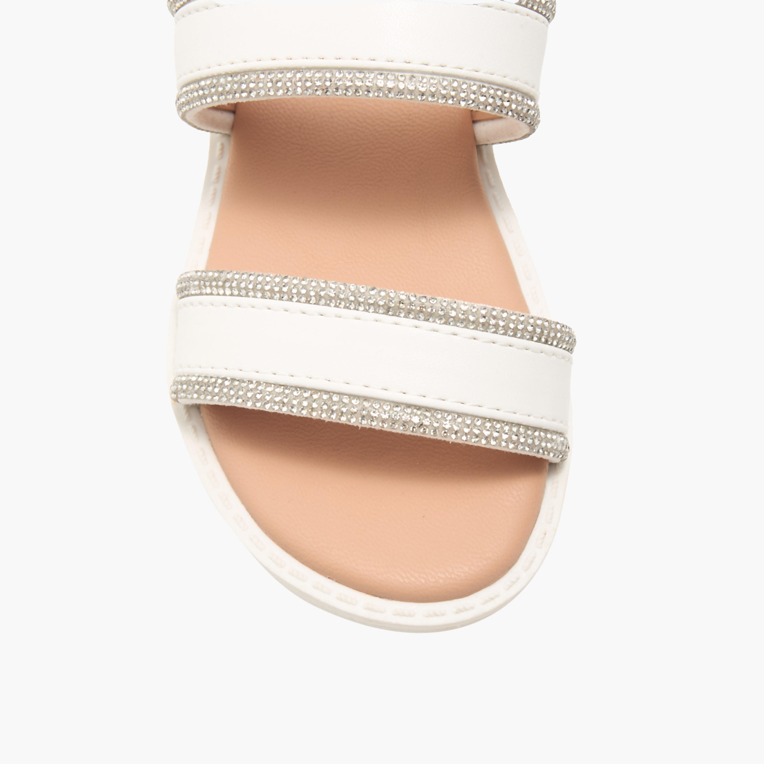Flora Bella Embellished Strap Sandals with Hook and Loop Closure-girls-shoes-sandals-image-3