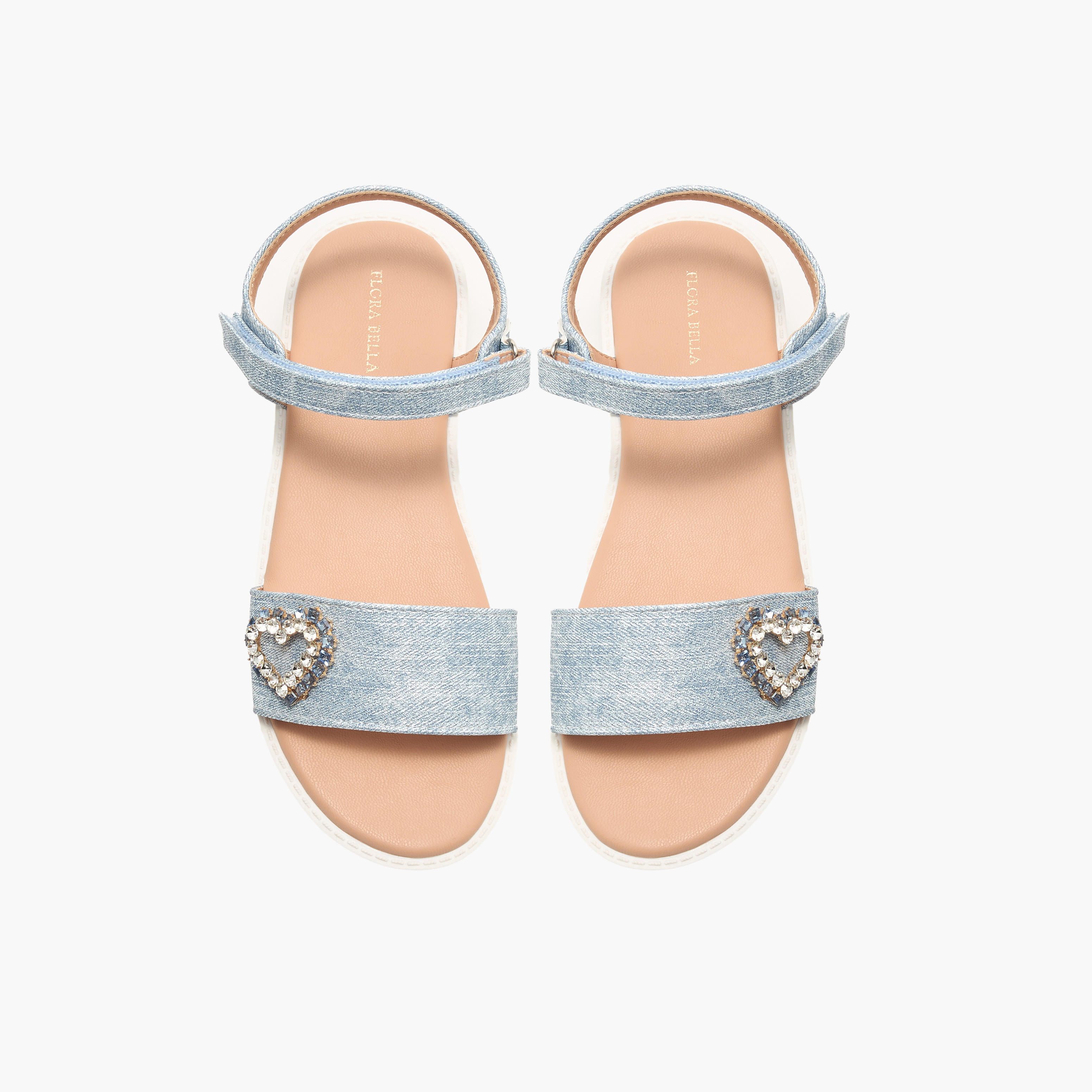 Flora Bella Heart Accent Sandals with Hook and Loop Closure-girls-shoes-sandals-image-1