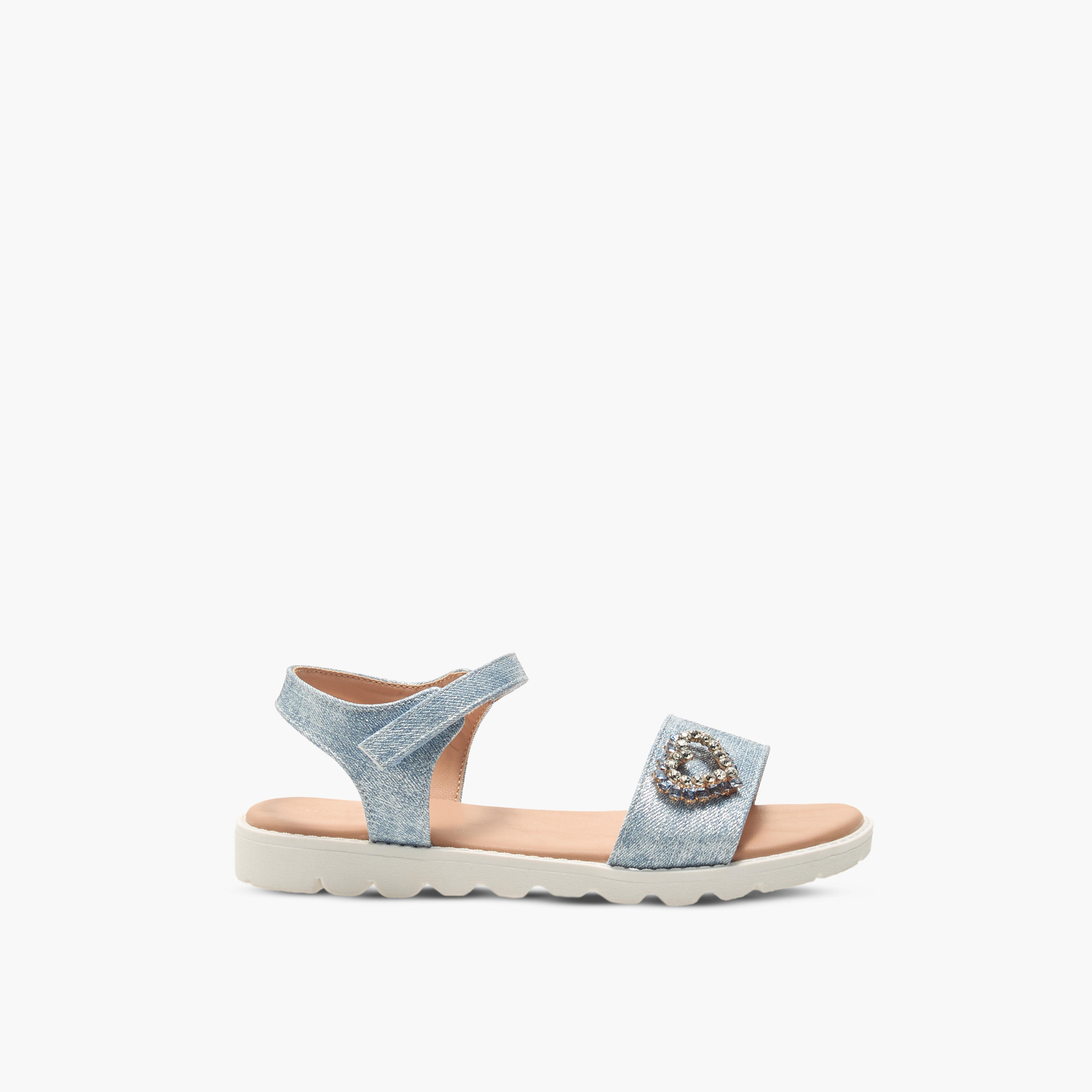 Flora Bella Heart Accent Sandals with Hook and Loop Closure-girls-shoes-sandals-image-2