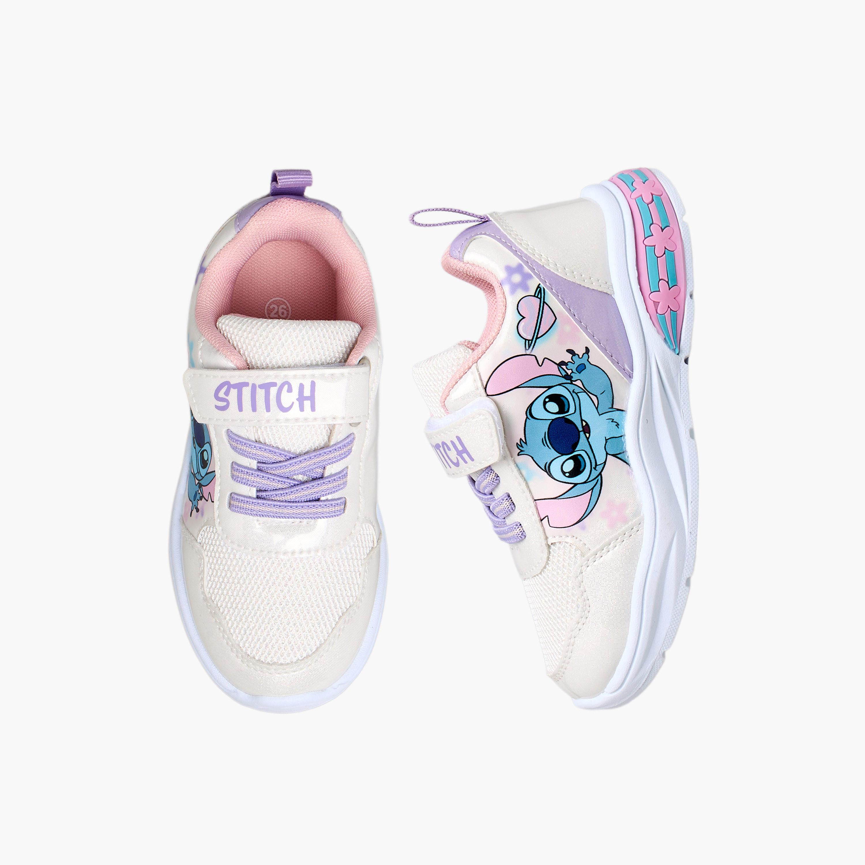 Disney Girls Stitch Print Light-Up Sneakers-girls-shoes-sneakers-image-1