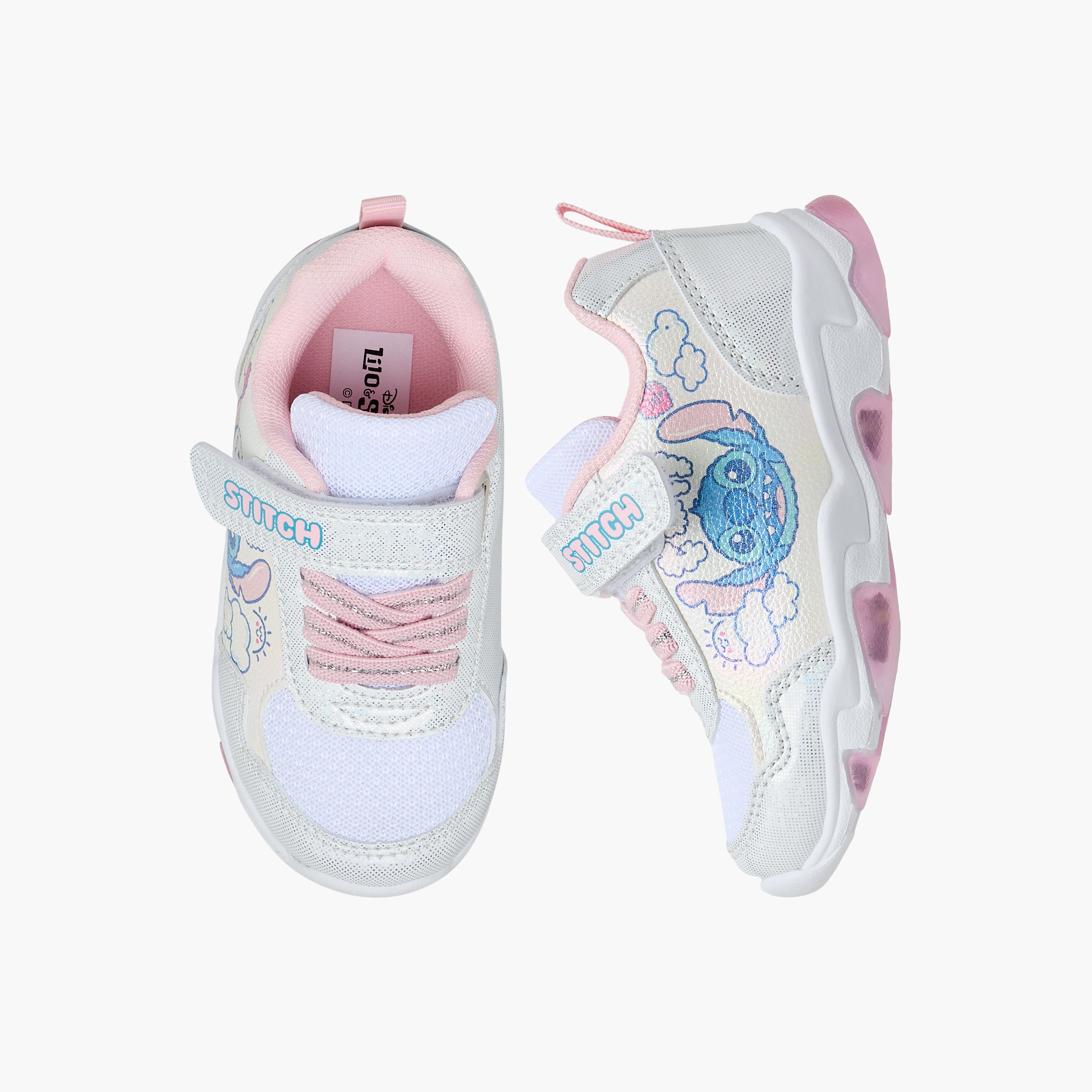 حذاء سنيكرز بشريط إغلاق لاصق وإضاءة وطبعات ستيتش من ديزني-girls-shoes-sneakers-image-1