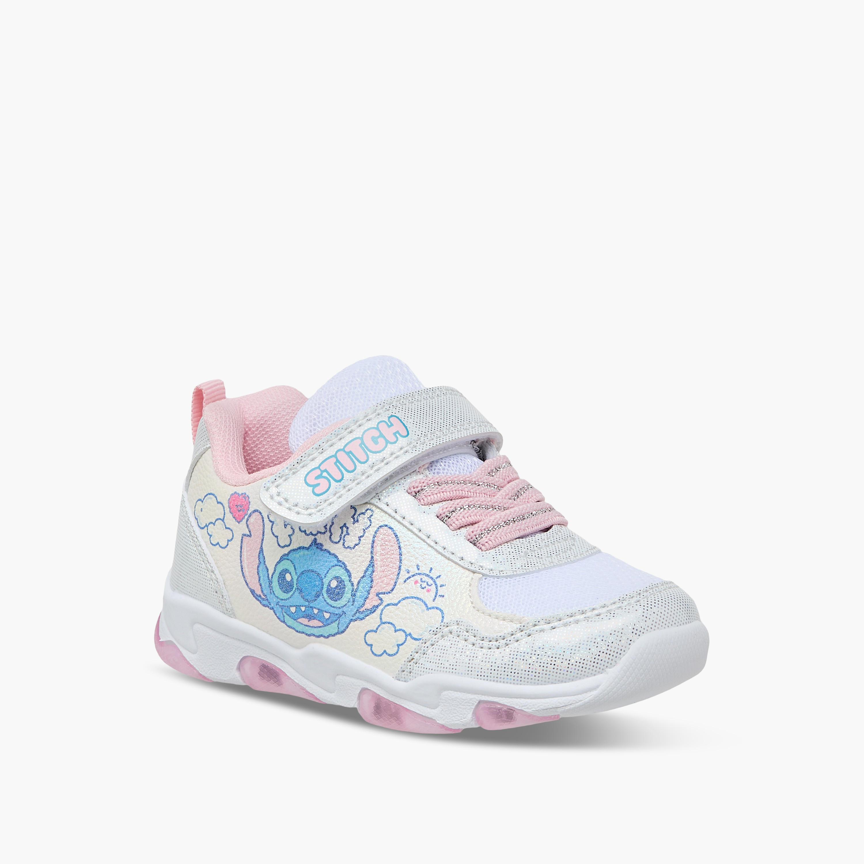 حذاء سنيكرز بشريط إغلاق لاصق وإضاءة وطبعات ستيتش من ديزني-girls-shoes-sneakers-image-2