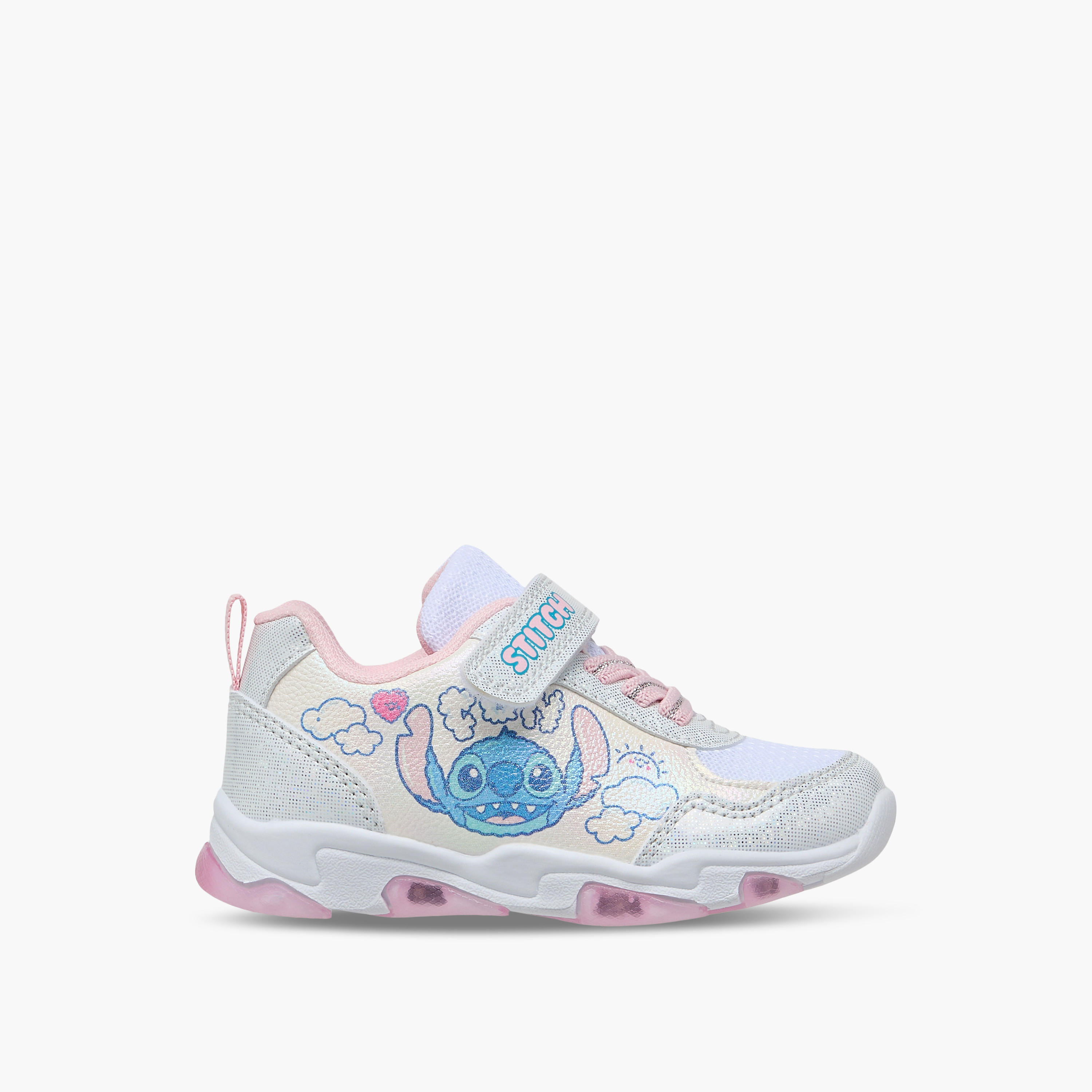 حذاء سنيكرز بشريط إغلاق لاصق وإضاءة وطبعات ستيتش من ديزني-girls-shoes-sneakers-image-3