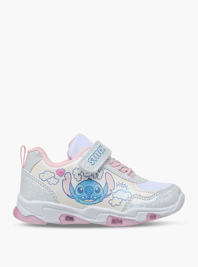حذاء سنيكرز بشريط إغلاق لاصق وإضاءة وطبعات ستيتش من ديزني-girls-shoes-sneakers-image-3
