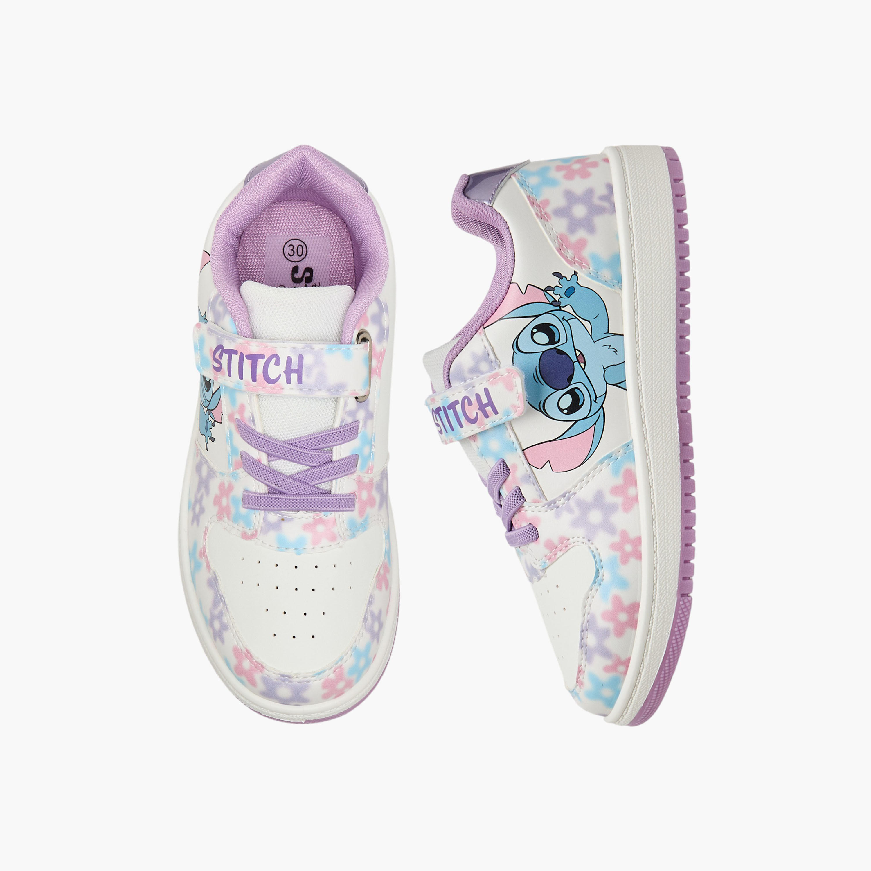 حذاء سنيكرز بشريط إغلاق لاصق وبطبعات ستيتش للبنات من ديزني-girls-shoes-sneakers-image-1