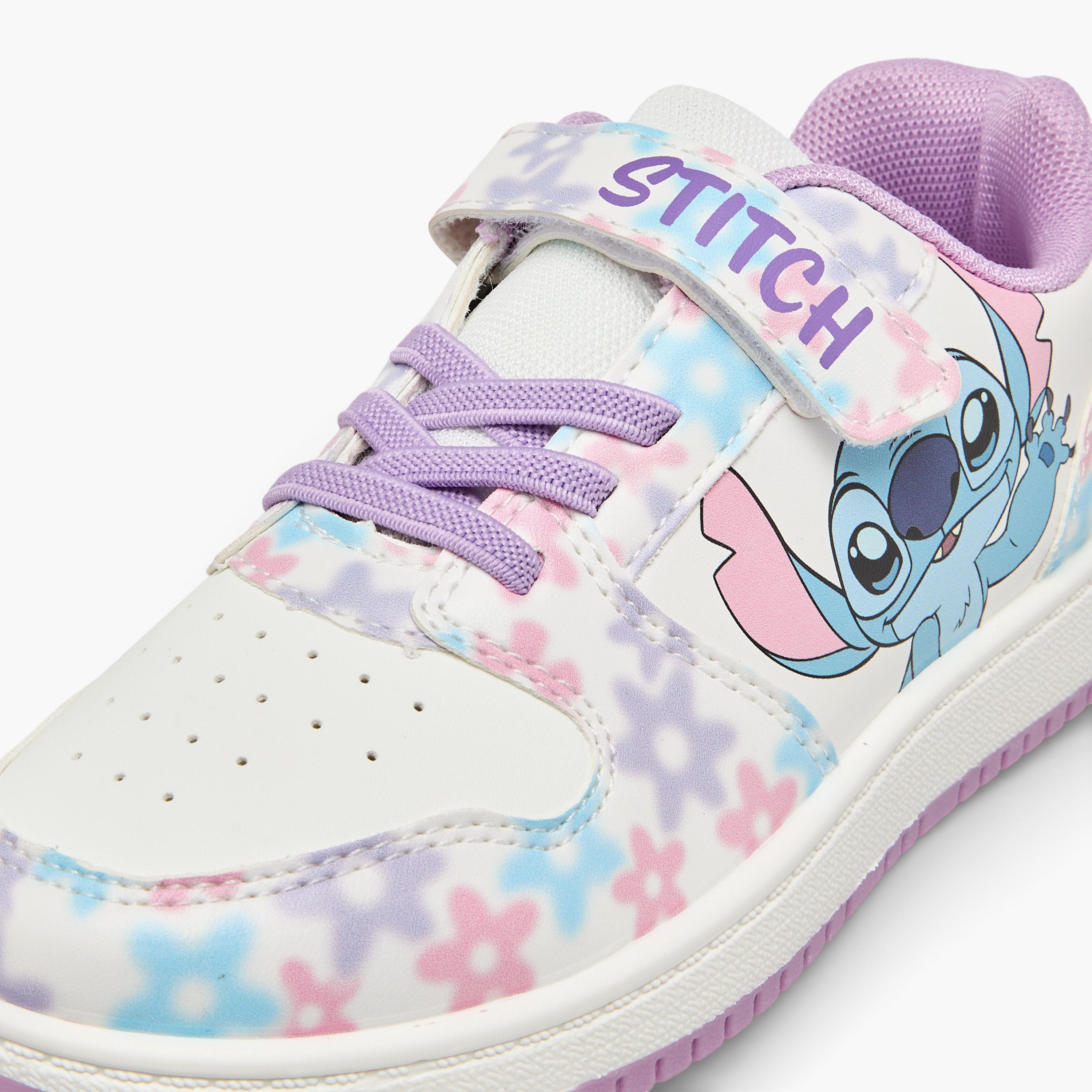 حذاء سنيكرز بشريط إغلاق لاصق وبطبعات ستيتش للبنات من ديزني-girls-shoes-sneakers-image-4