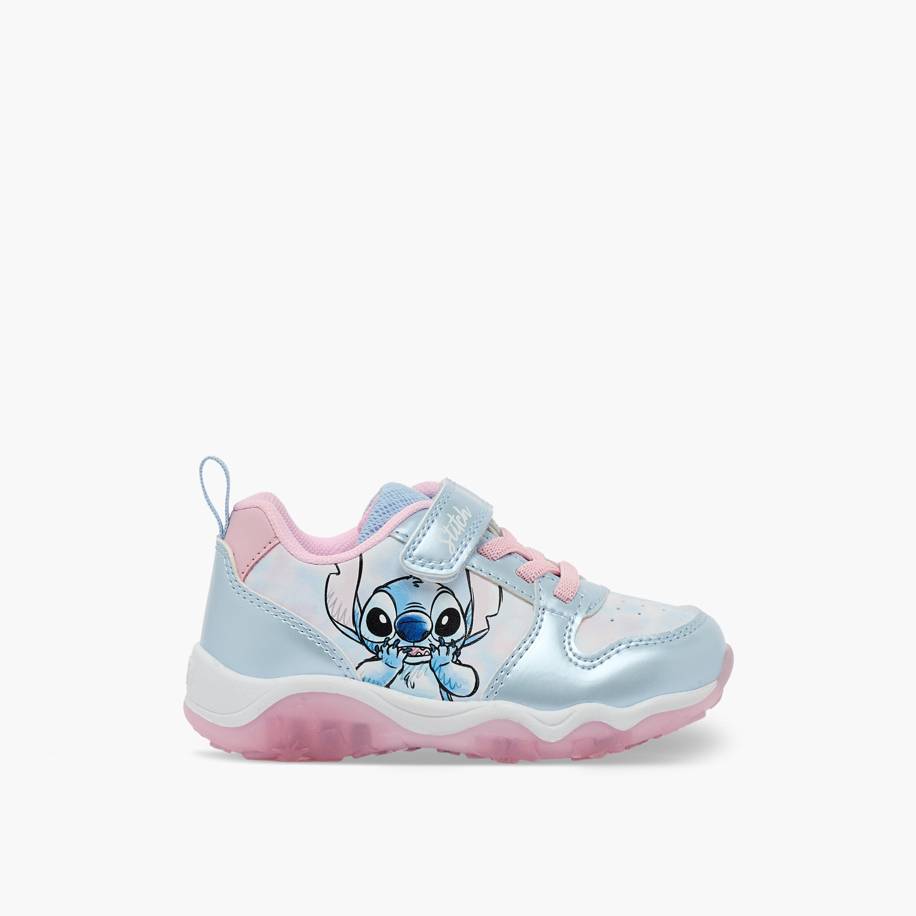 Disney Stitch Print Light-Up Hook & Loop Ankle Sneakers-girls-shoes-sneakers-image-3