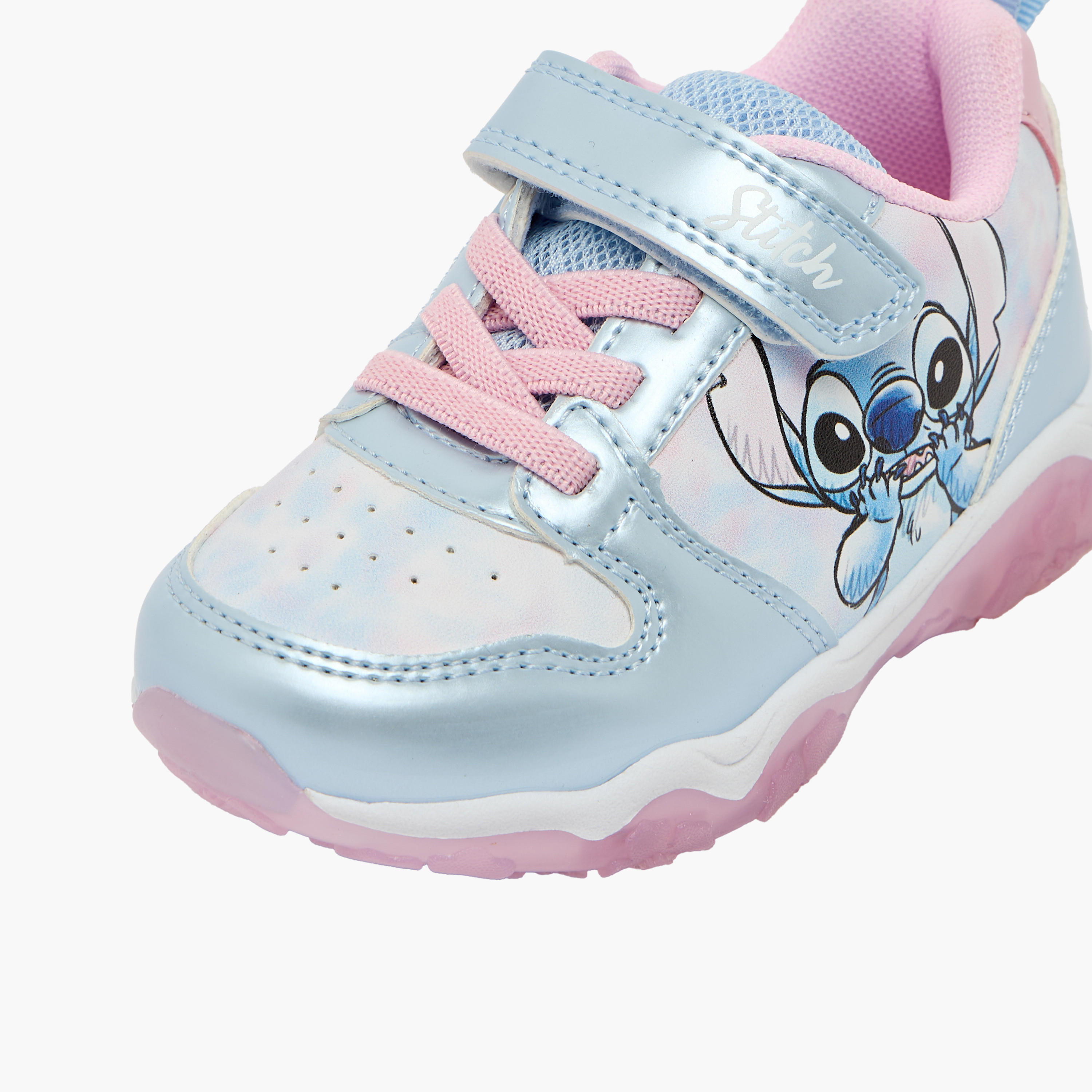 Disney Stitch Print Light-Up Hook & Loop Ankle Sneakers-girls-shoes-sneakers-image-4