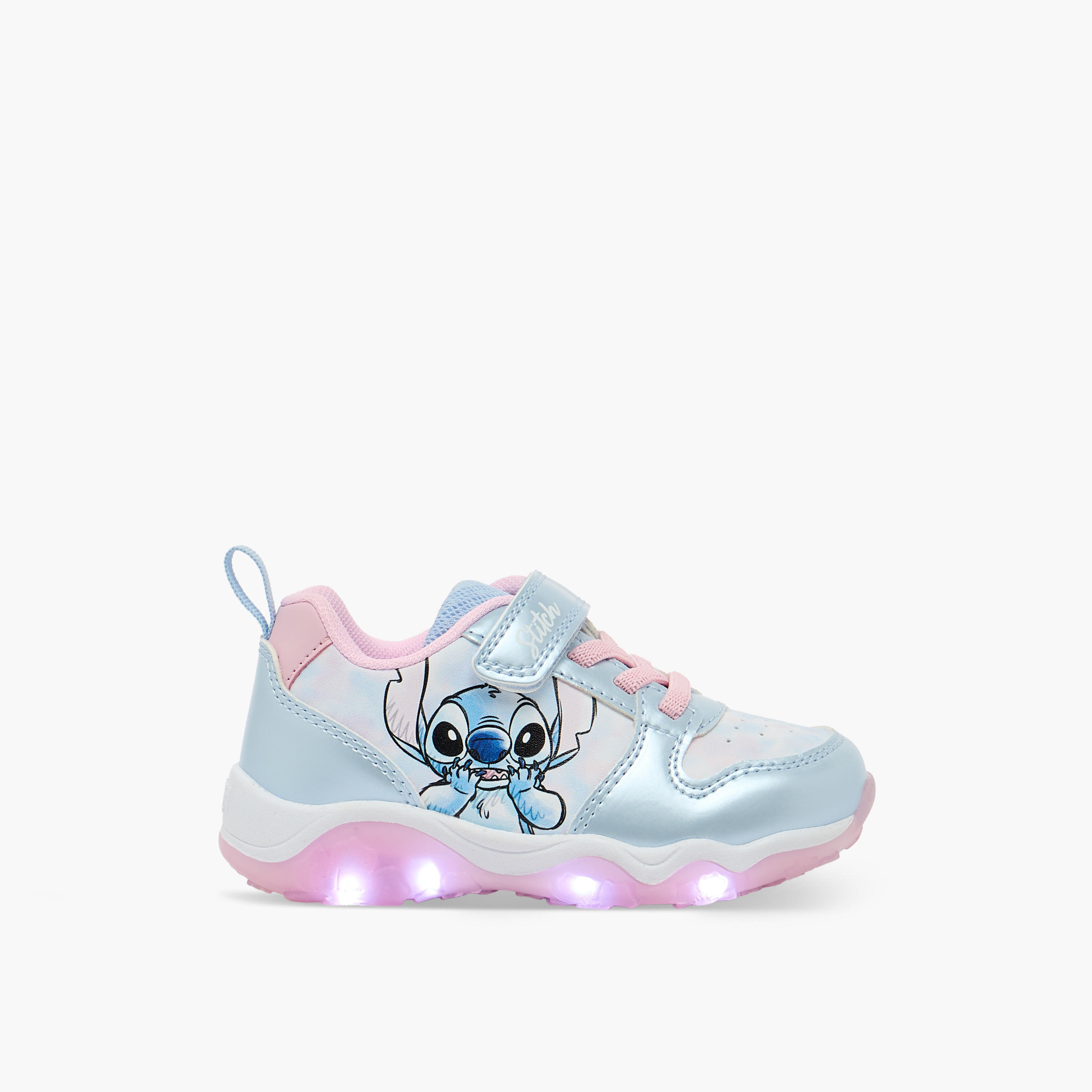 Disney Stitch Print Light-Up Hook & Loop Ankle Sneakers-girls-shoes-sneakers-image-6