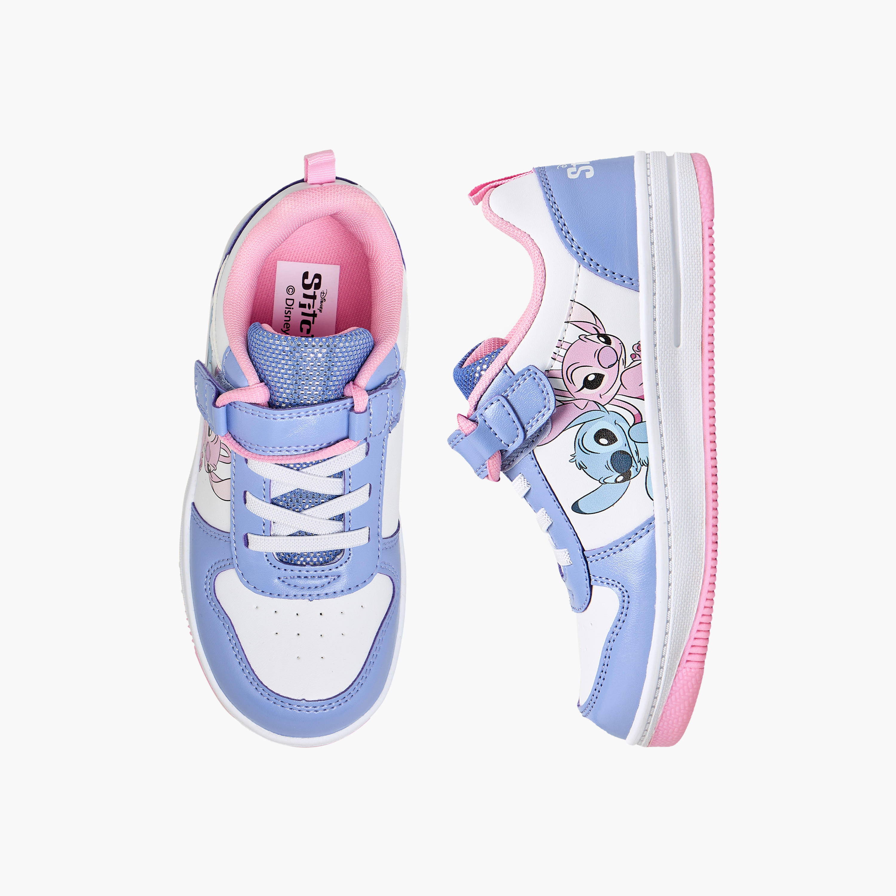 Disney Girls Stitch and Angel Hook & Loop Ankle Sneakers-girls-shoes-sneakers-image-1