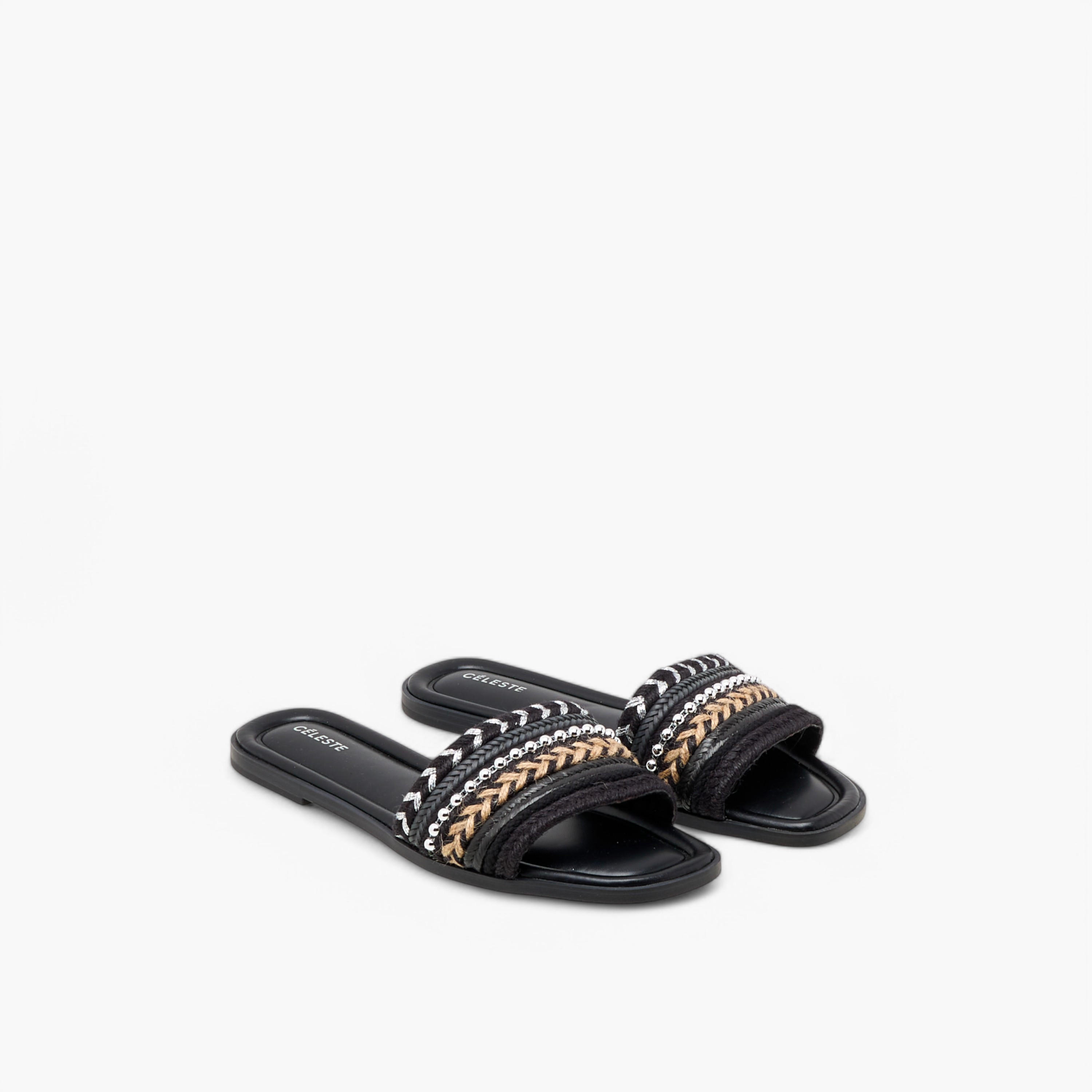 صندل مسطح سهل الارتداء ومزين للنساء من سيليست-women-shoes-flats-sandals-image-1